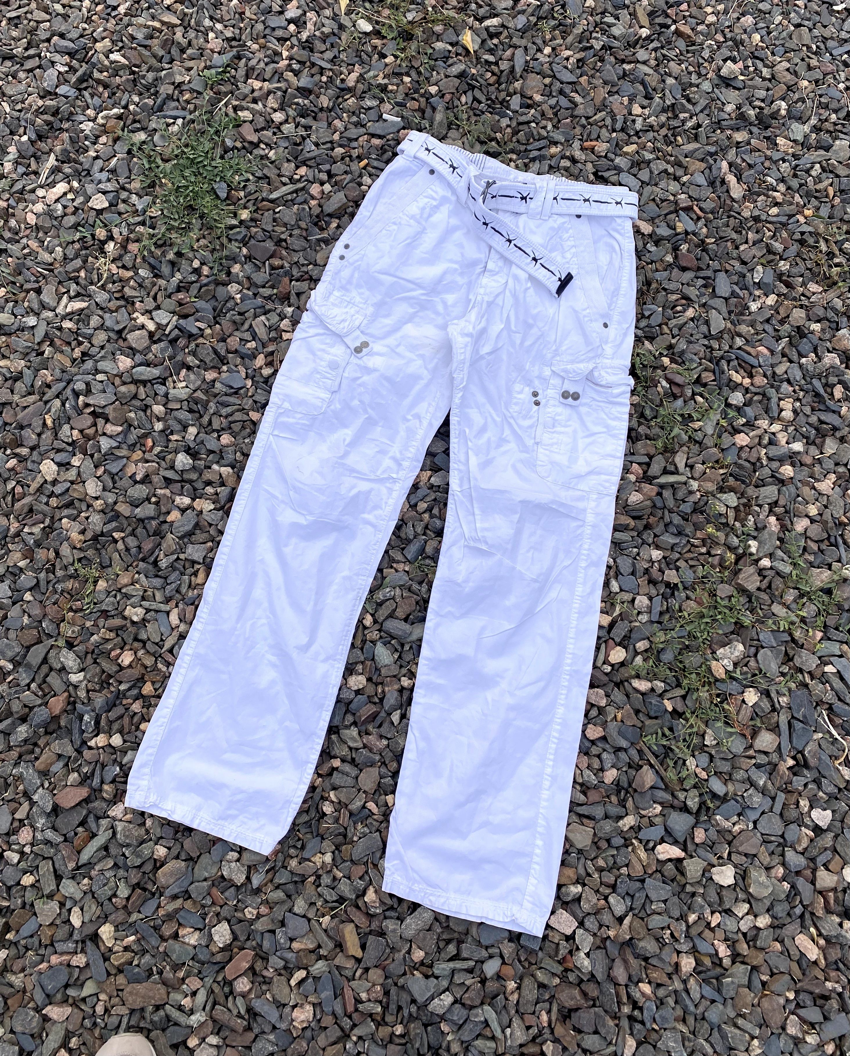 Beauty Beast × If Six Was Nine Vintage White Cargo Multi Pocket Pants Streetwear Size 32 Size US 32 / EU 48 - 2 Thumbnail