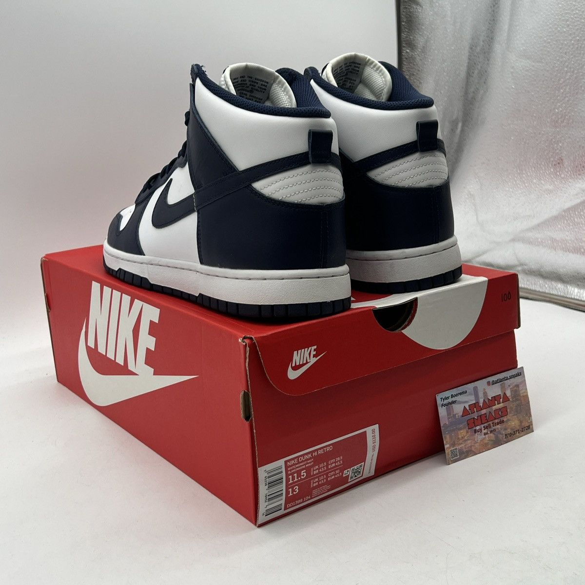 Nike Nike dunk high midnight navy Size US 11.5 / EU 44-45 - 4 Thumbnail