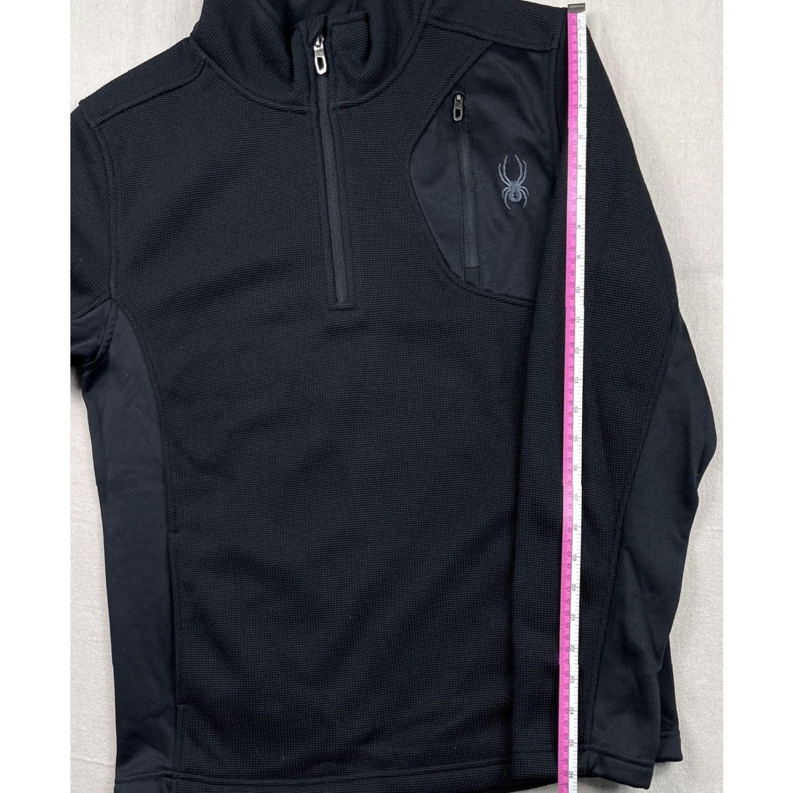 Spyder Spyder Mens Black 1/4 Zip Long Sleeve Athletic Pullover Sweater Size M Black Logo Mock Neck Casual Winter Cross Training Mens Size US M / EU 48-50 / 2 - 5 Thumbnail