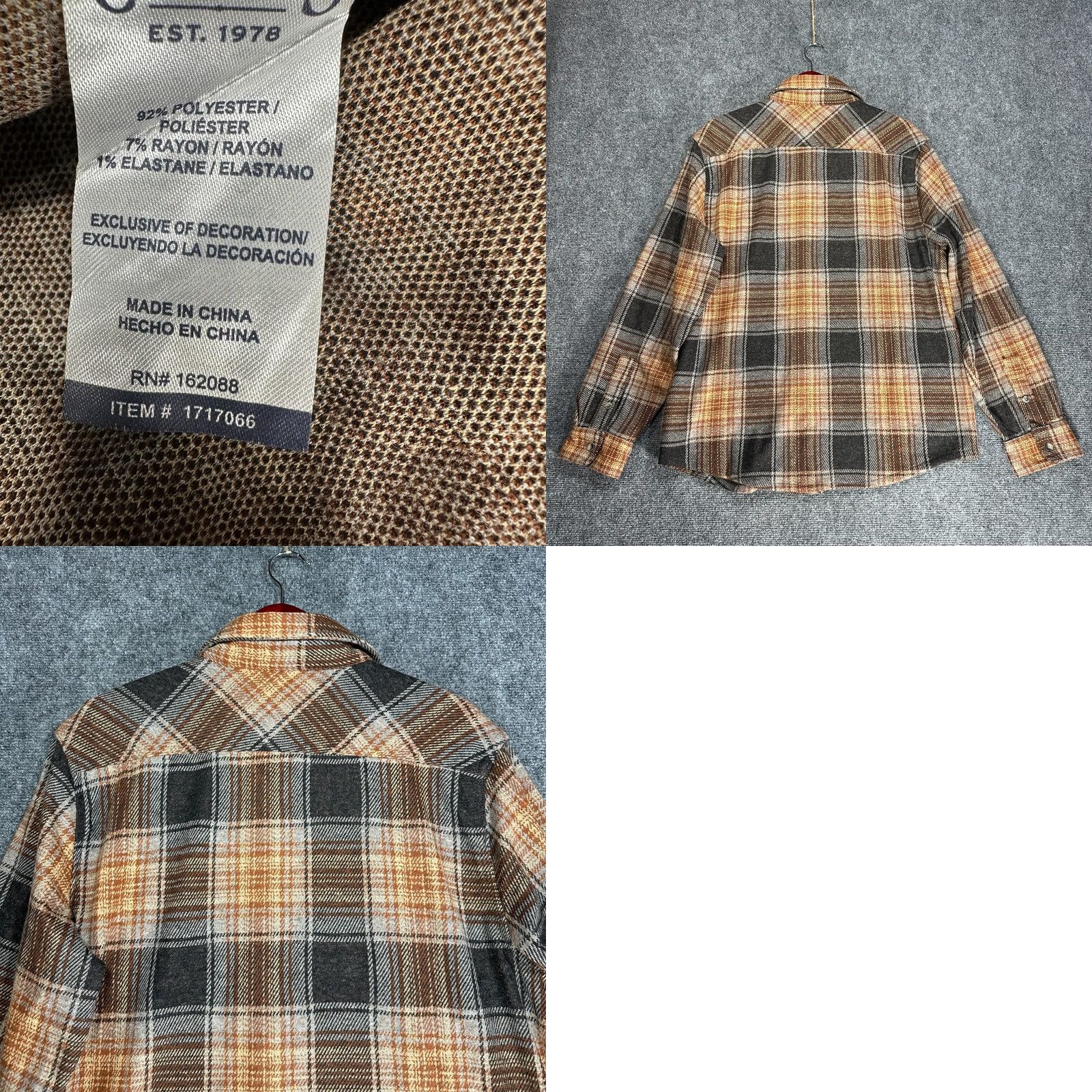 Chaps Chaps Shirt Mens M Button-Up Plaid Brown Flannel Pockets Regular Fit NEW Size US M / EU 48-50 / 2 - 8 Thumbnail