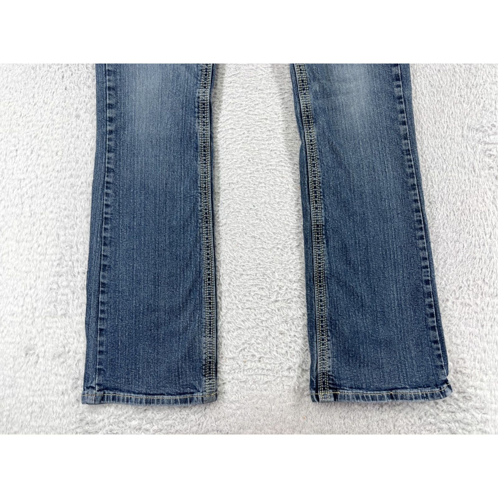 Denime Royal Blue Jeans Womens 7 Bootcut Low Rise Embroidered Denim 5-Pocket Regular Inseam 33in Blue Cotton Vintage: No Size 28" / US 6 / IT 42 - 6 Thumbnail