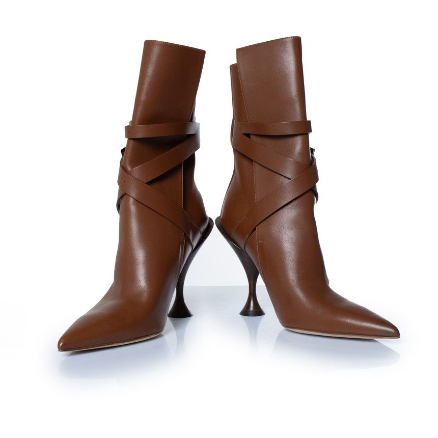 Burberry Burberry, Hadfield pedestal boots in brown Size US 5 / IT 35 - 3 Thumbnail