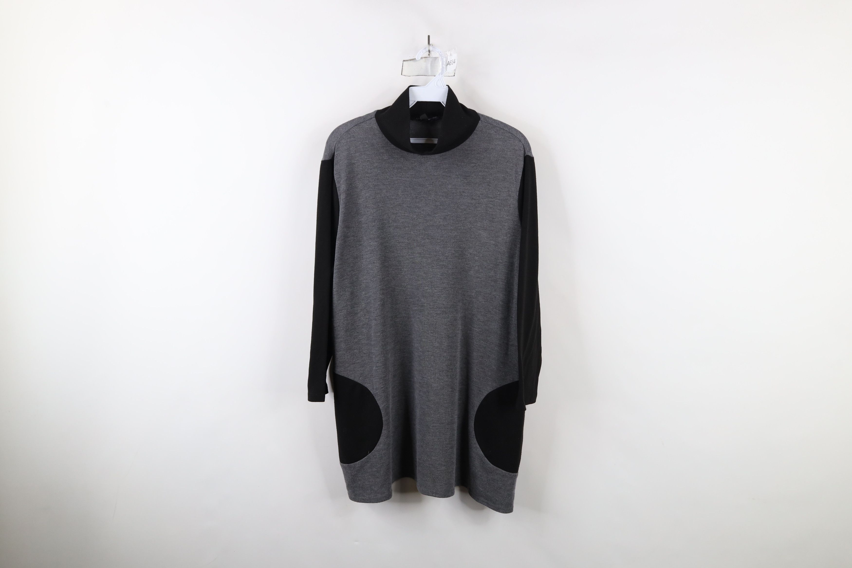Vintage Slinky Brand Lagenlook Stretch Knit Mock Neck Sweater USA Size L / US 10 / IT 46 - 1 Thumbnail