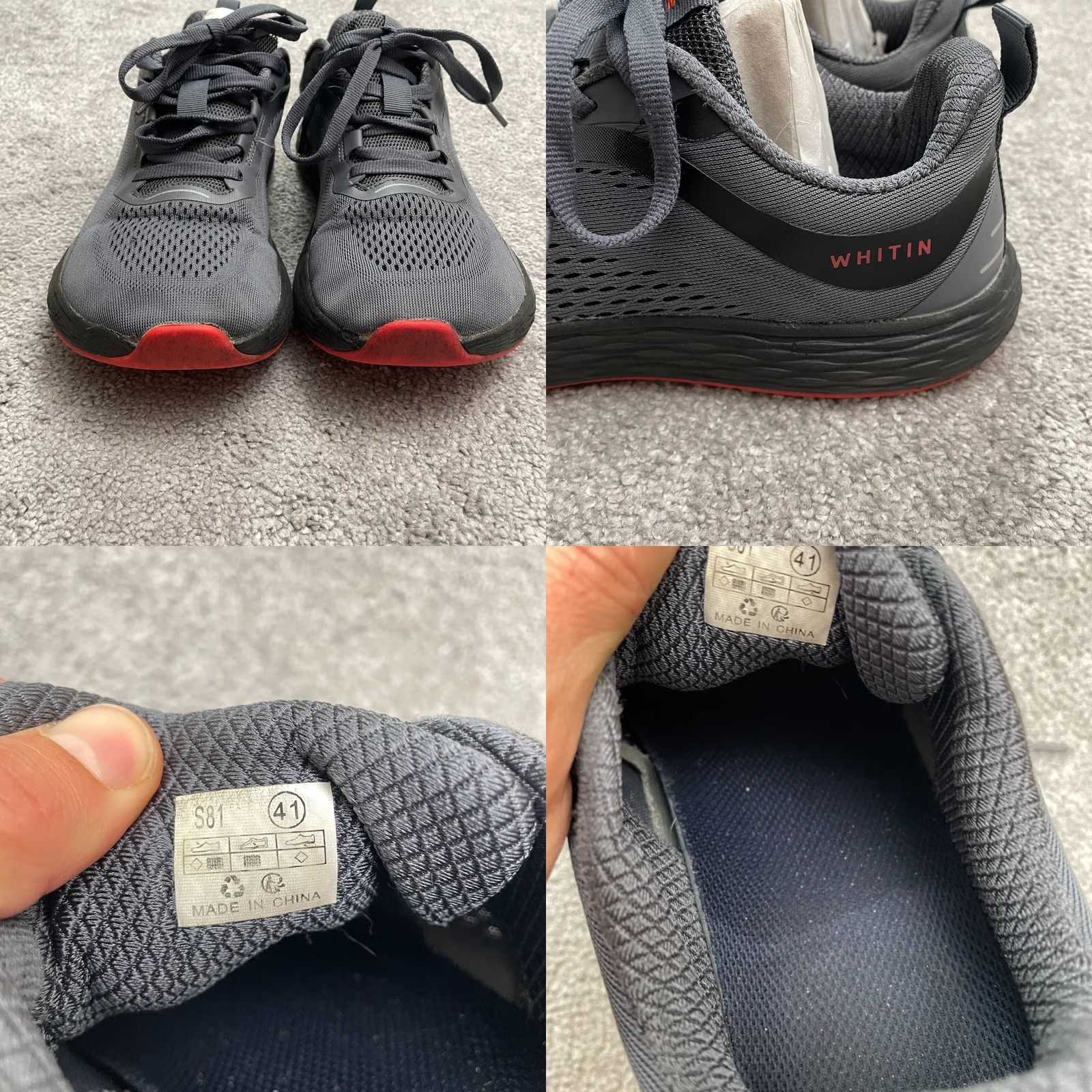 Vintage WHITIN Athletic Shoes Mens 10 Gray Low Top Sneaker Lightweight Running Sports Size US M / EU 48-50 / 2 - 8 Thumbnail