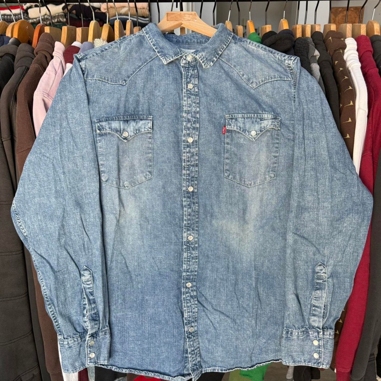DenimTears×Levi's Peace Patchwork Shirt DENIM TEARS × Levi's Denim Tears x Levis Peace Patchwork Button Up