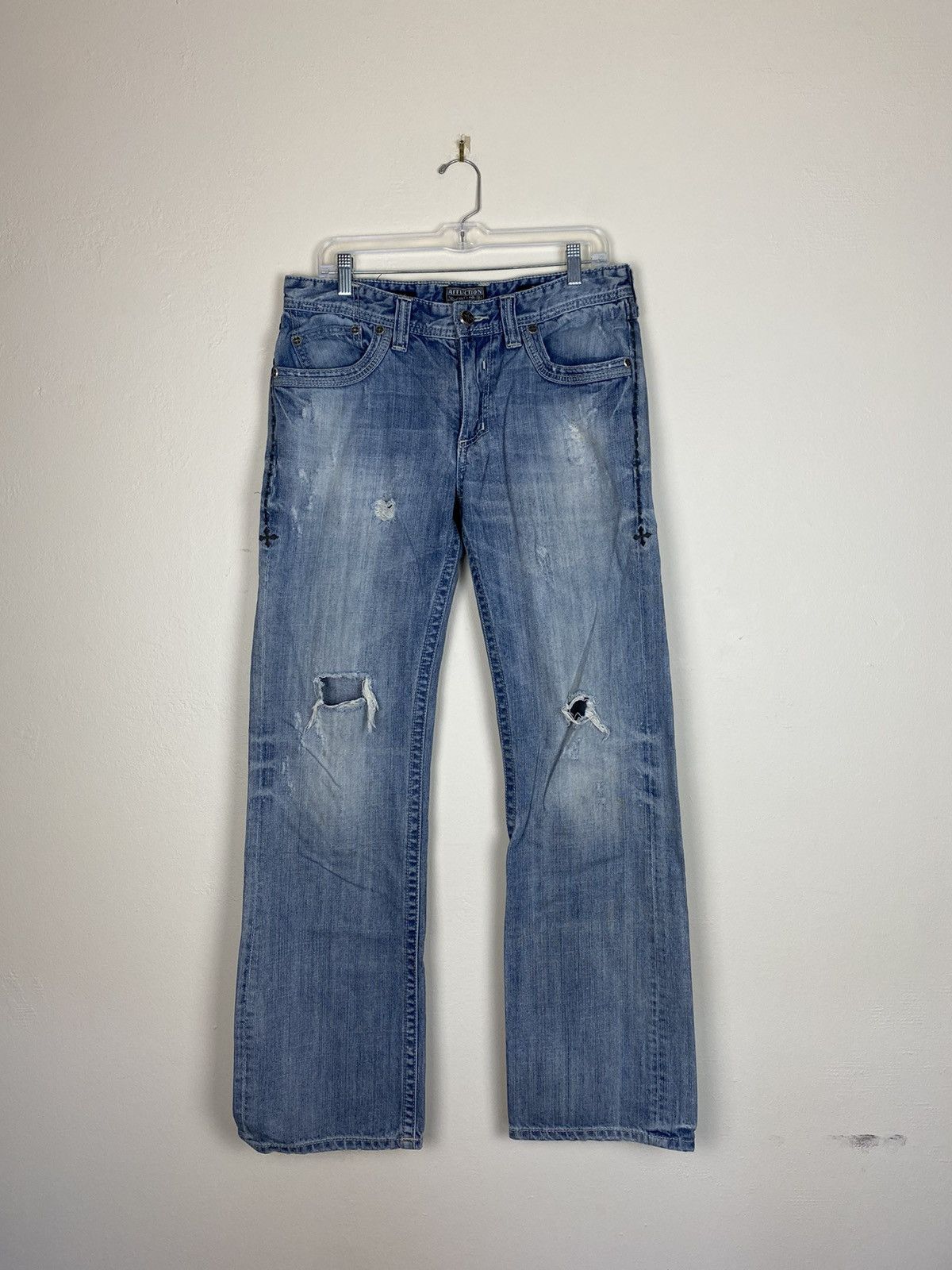 Affliction × Vintage Y2K Crazy Affliction Denim Jeans Grail Size US 33 - 1 Thumbnail