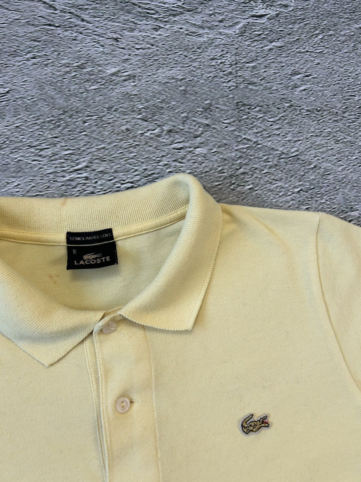 Lacoste × Vintage Lacoste polo t-shirt yellow Serie Limitee Gold Limited Size US S / EU 44-46 / 1 - 2 Thumbnail