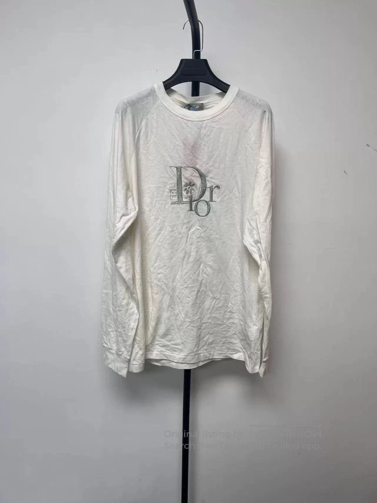 Dior DIOR Distressed Logo Embroidered Crewneck T-shirt. Size US M / EU 48-50 / 2 - 1 Thumbnail