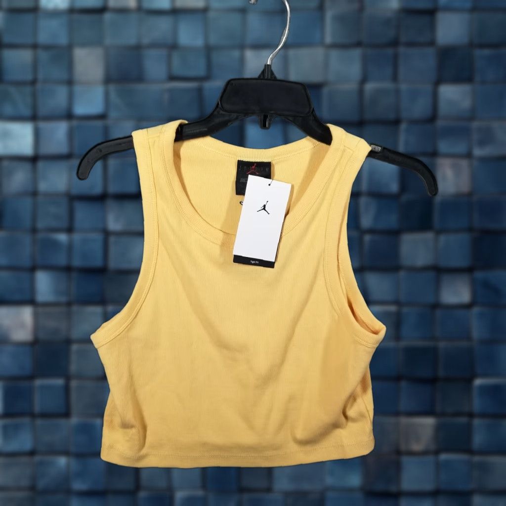 Jordan Brand VINTAGE Air Jordan Women's Tank Top Medium Sleeveless Yellow Activewear 90s Girls Size M / US 6-8 / IT 42-44 - 1 Thumbnail