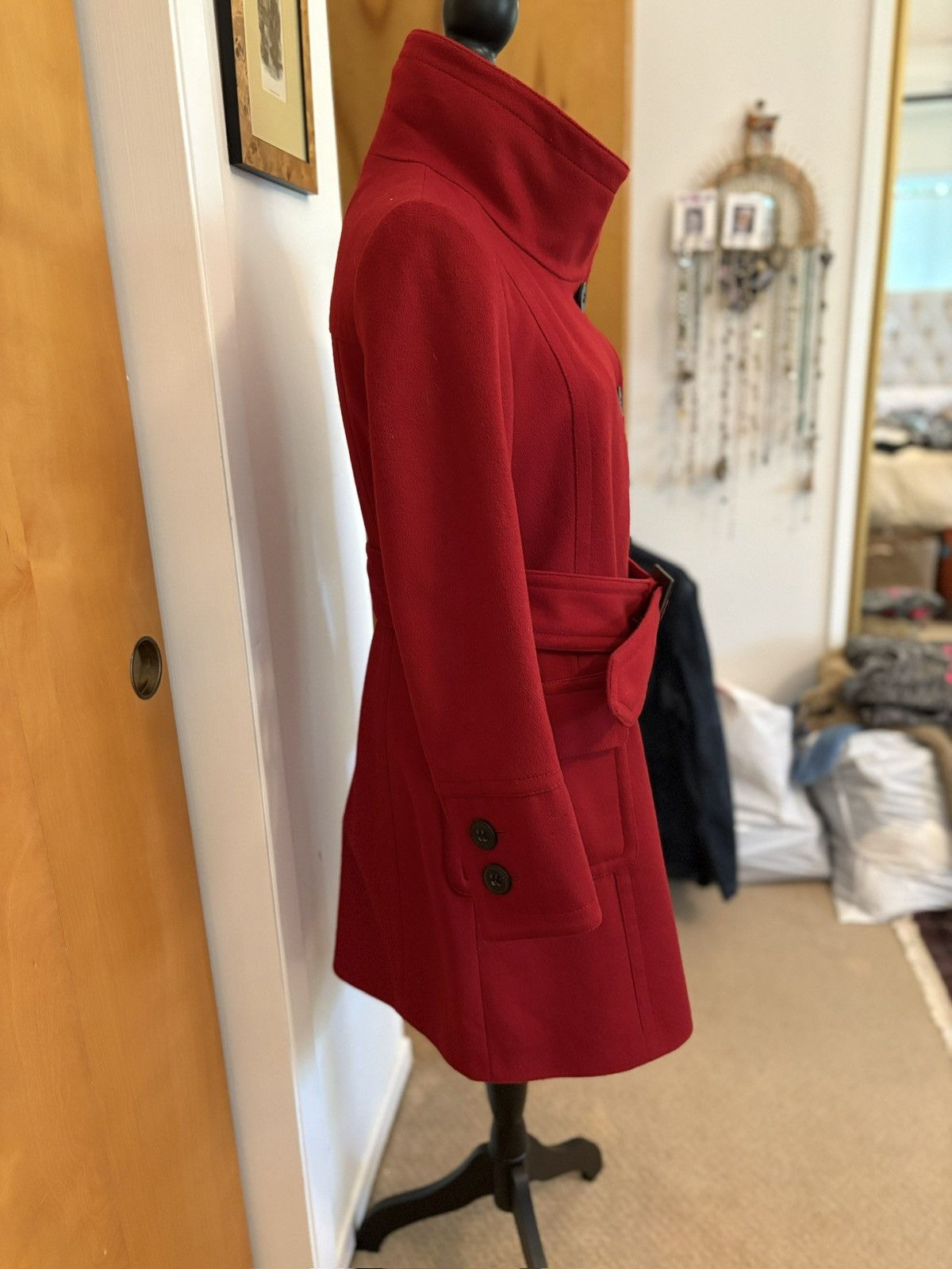 Zara Zara Red Wool Trench Coat Size M / US 6-8 / IT 42-44 - 5 Thumbnail