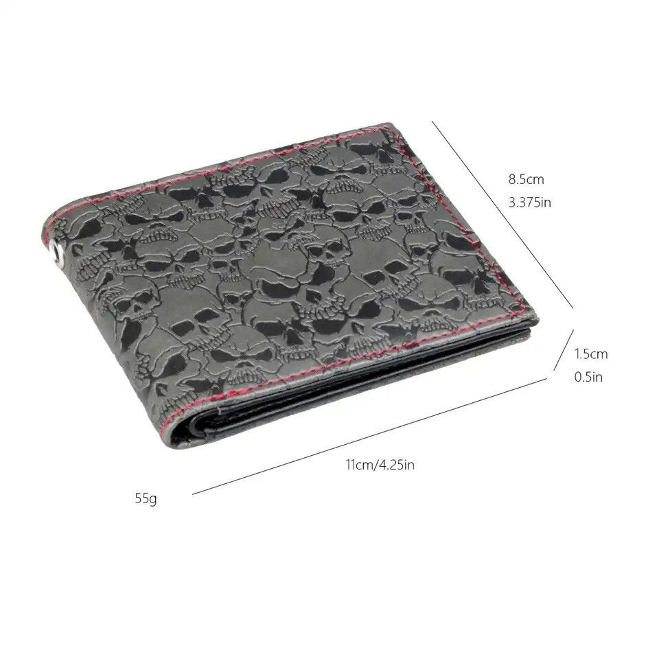 Japanese Brand Skull Double Fold Wallet Size ONE SIZE - 6 Thumbnail