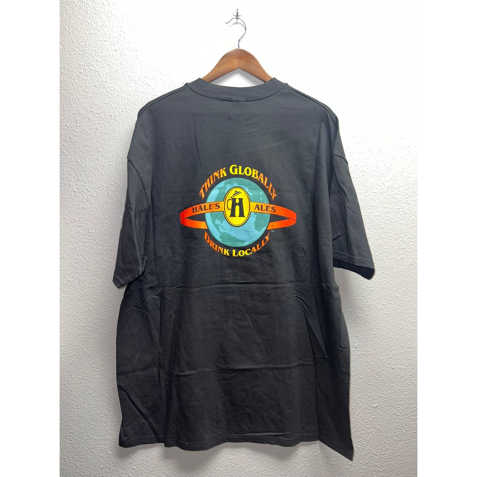 Hanes Vintage Hales Ales Shirt Think Globally Drink Beer 90s 2XL Size US XXL / EU 58 / 5 - 1 Thumbnail