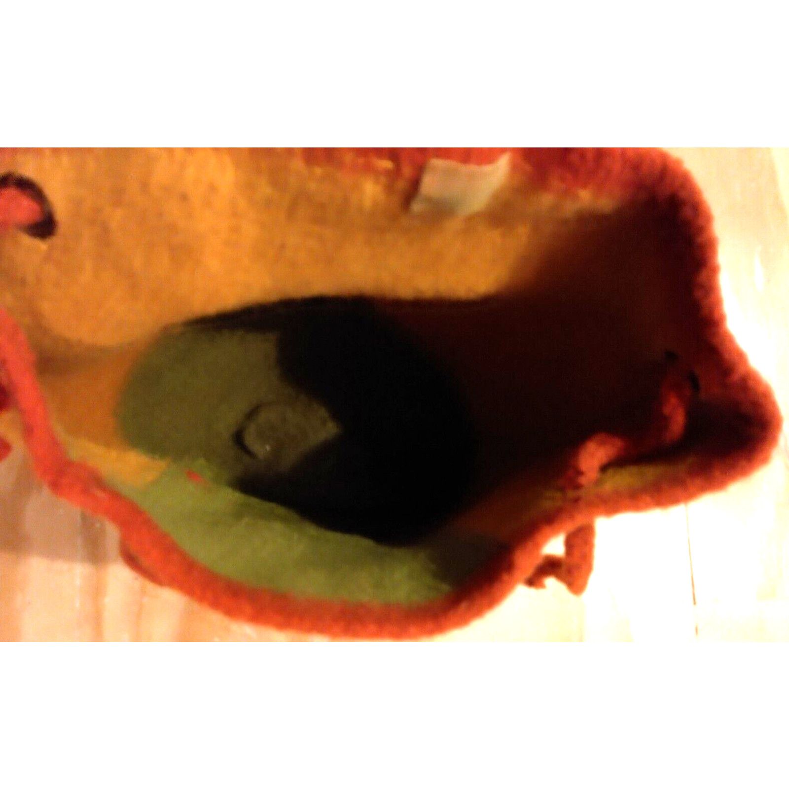 The Unbranded Brand Wool Bucket Handbag Double Straps Outside Pocket Orange Size ONE SIZE - 6 Thumbnail