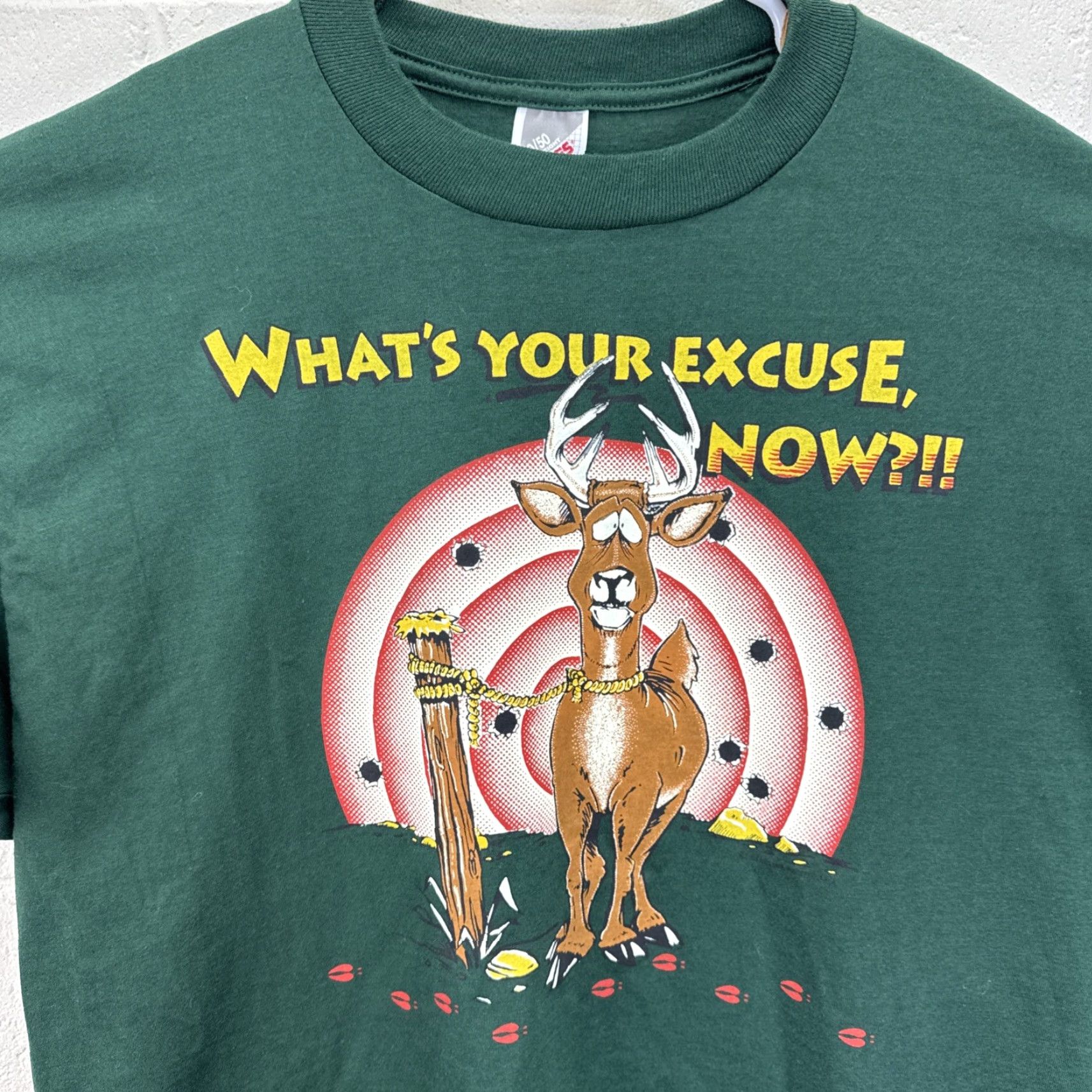 Jerzees VINTAGE JERZEES Deer Hunting Humor T Shirt USA 2XL Green Crew Neck Short Sleeve Graphic Mens Rounded Off 1990s Size US XXL / EU 58 / 5 - 7 Thumbnail