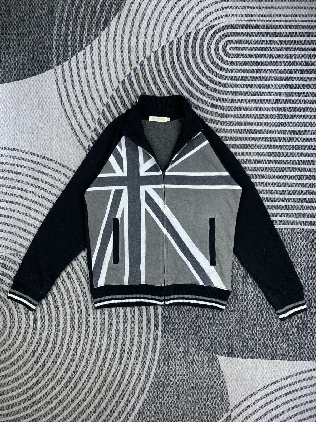 Japanese Brand ST.Franc United Kingdom Flag Big Printed Zipper Jacket Size US M / EU 48-50 / 2 - 2 Thumbnail