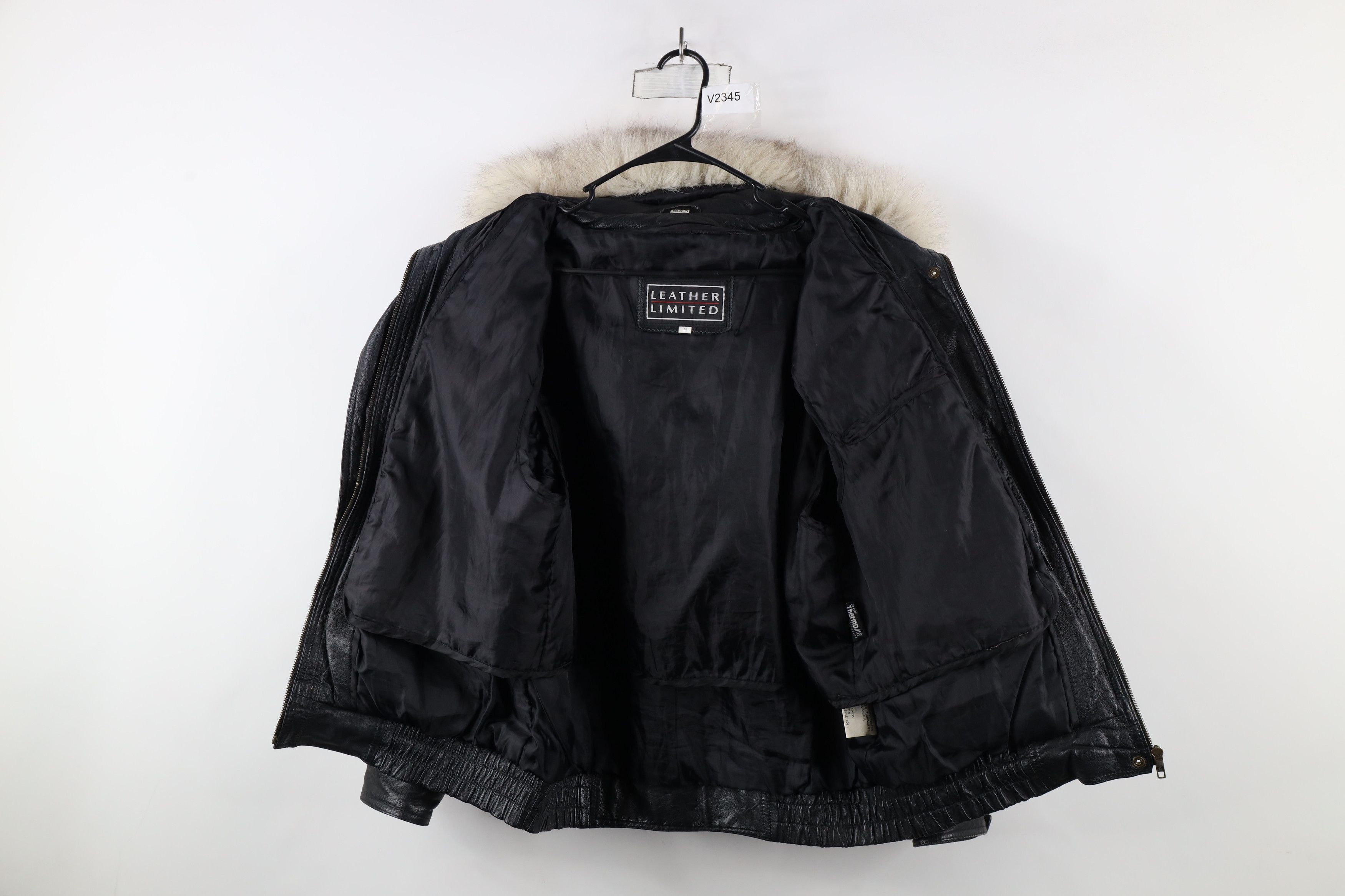 Vintage Vintage 90s Streetwear Fur Trim Hooded Leather Bomber Jacket Size US M / EU 48-50 / 2 - 9 Thumbnail