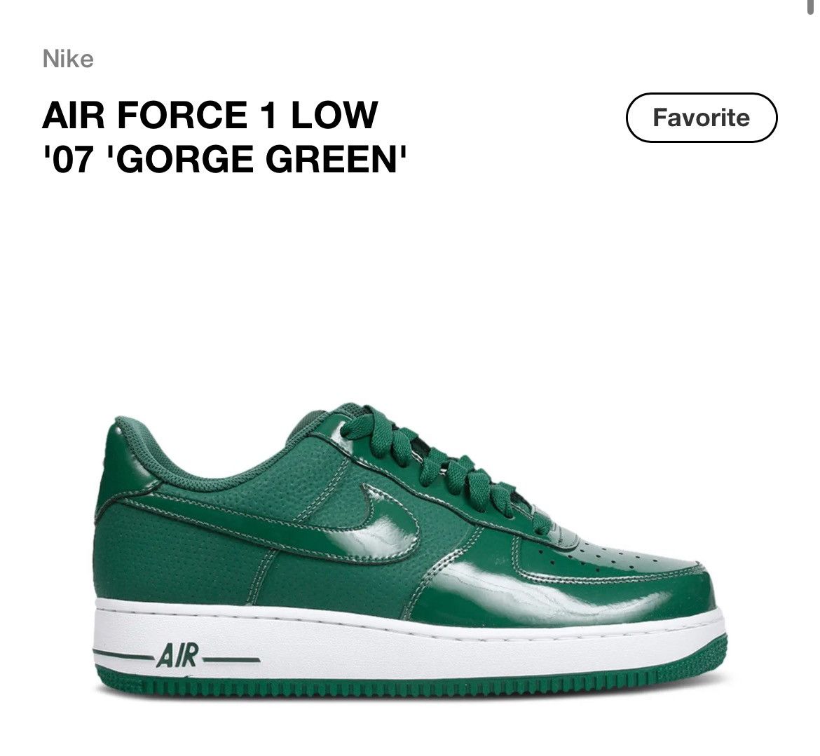 Nike Nike Air Force One 07’ Patent Leather “Gorge Green” Size US 14 / EU 47 - 8 Thumbnail