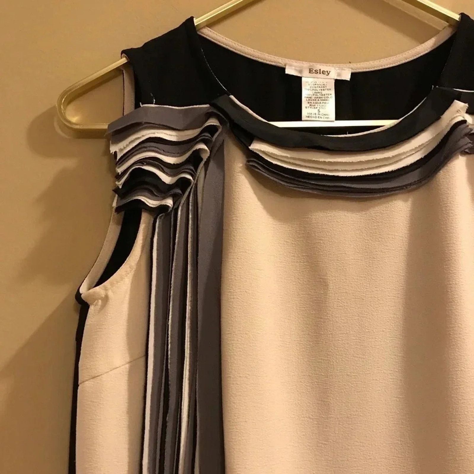 Other Esley Cream and Black Colorblock Shift Dress Small Size S / US 4 / IT 40 - 3 Thumbnail