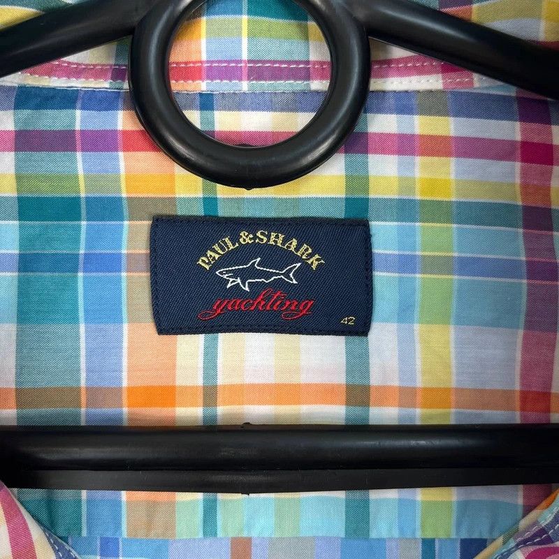 Paul & Shark Paul & Shark Yachting Plaid Short Sleeve Button Down Size L Size US L / EU 52-54 / 3 - 3 Thumbnail