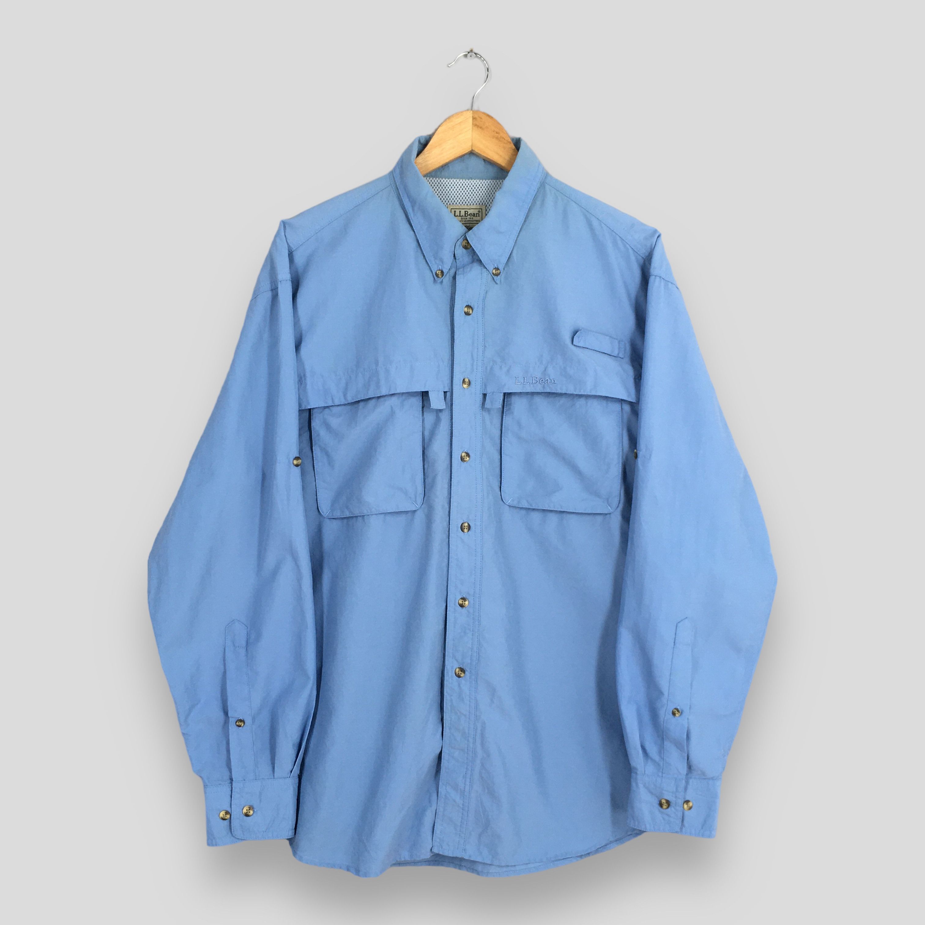 L.L. Bean × Vintage Vintage LL Bean Flannel Blue Plain Shirt XLarge Size US XL / EU 56 / 4 - 1 Thumbnail