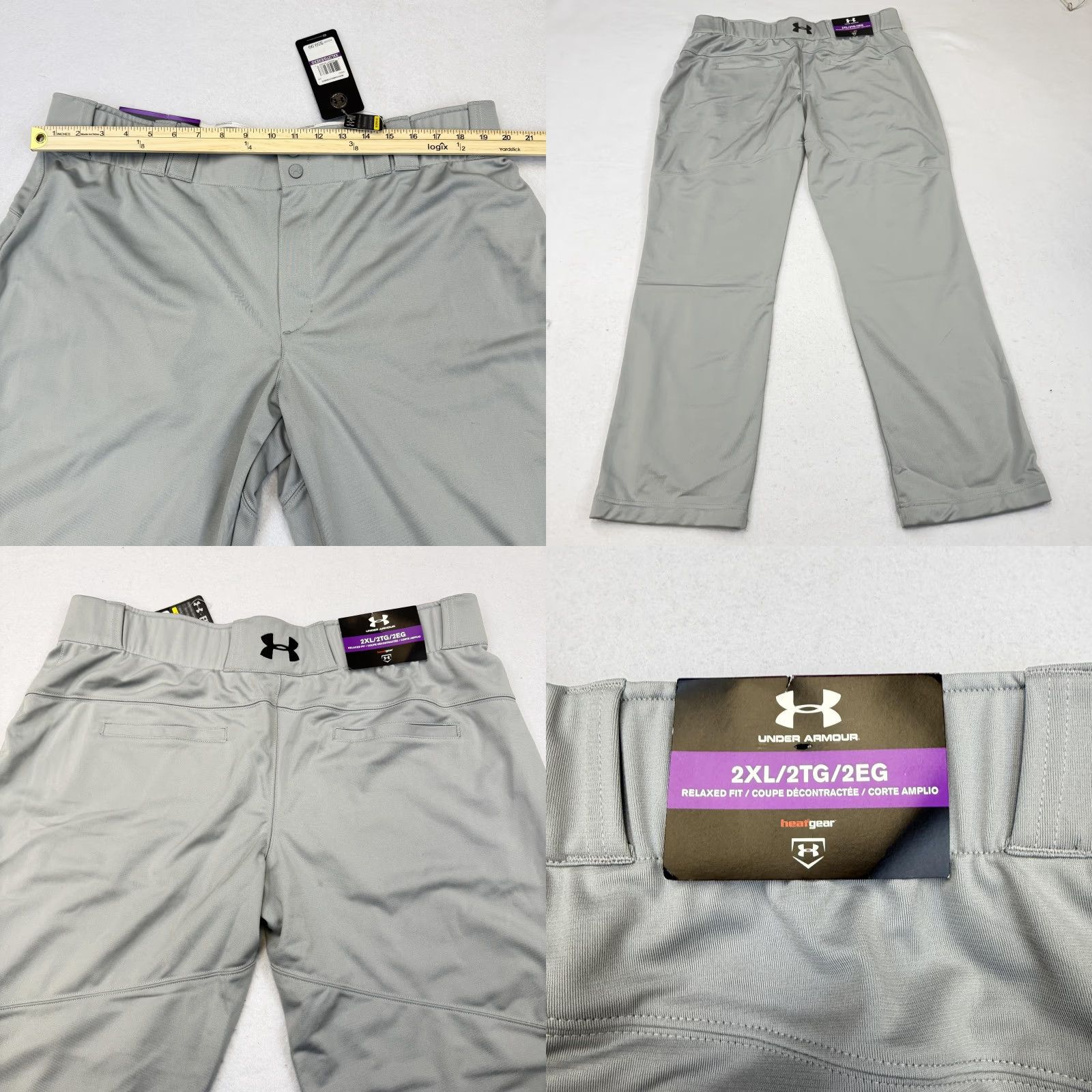 Under Armour Under Armour Pants Mens 2XL Gray HeatGear Baseball Relaxed Fit Stretch Athletic Pants Size US 39 - 9 Thumbnail