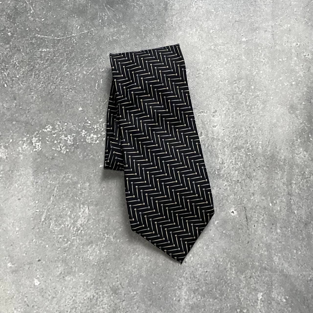 Designer × Gianfranco Ferre × Vintage Vintage Gianfranco Ferre Studio Nails Print Silk Tie Size ONE SIZE - 1 Thumbnail