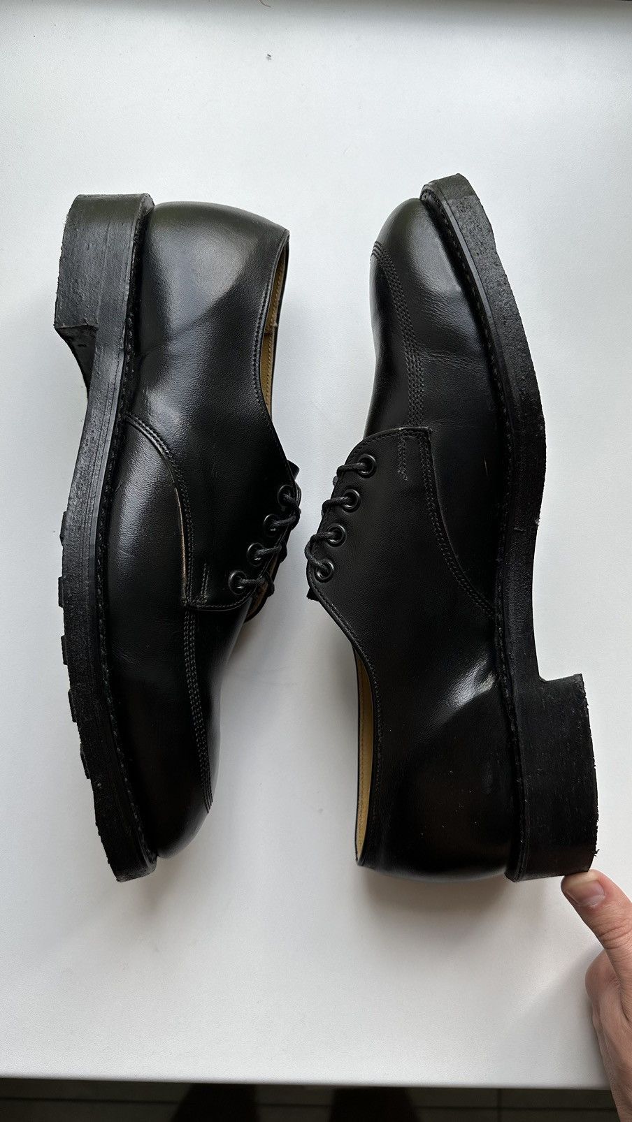 Designer Men Black Derby Classic Shoes Leather Size 45 Oil Resistant Size US 12 / EU 45 - 5 Thumbnail