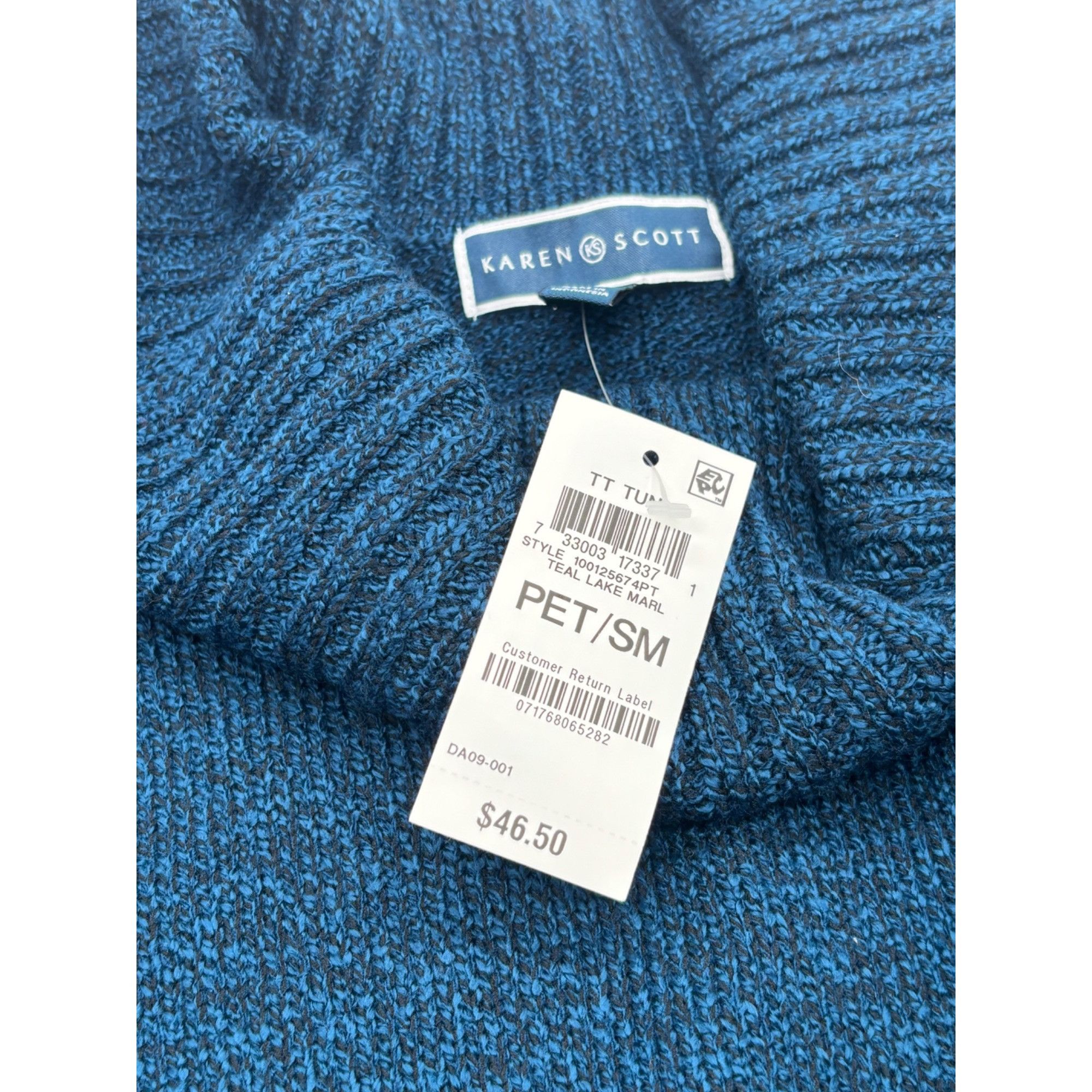 Other Karen Scott Women's Cowl Neck Tunic Sweater Teal Lake Marled Size ONE SIZE - 9 Thumbnail