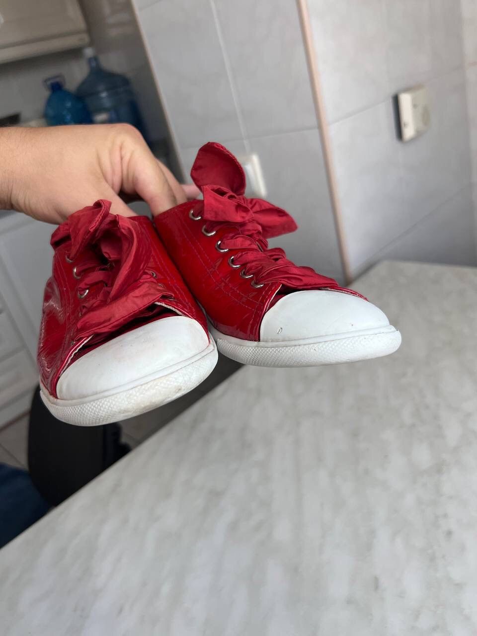 Prada Vintage Prada Sneakers 2000s Red Leather Y2K Luxury Size US 8 / IT 38 - 7 Thumbnail