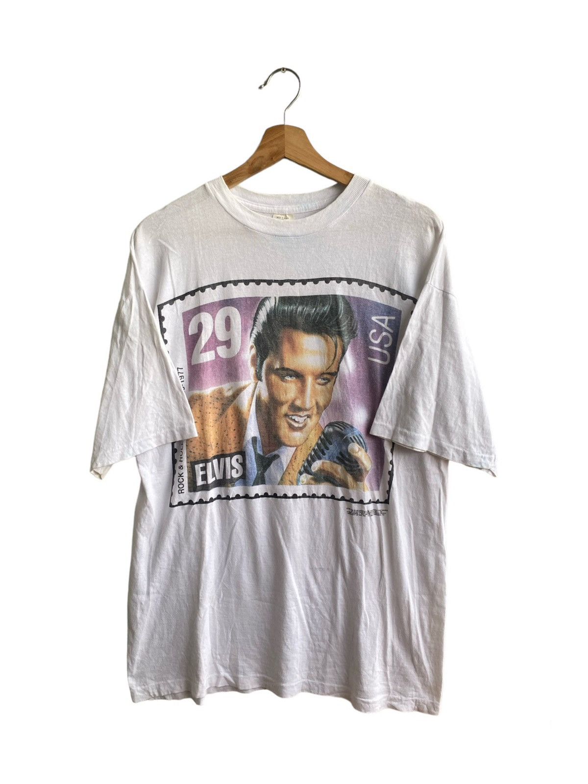 Band Tees × Vintage Vintage 90s Elvis Presley tee Size US L / EU 52-54 / 3 - 1 Thumbnail