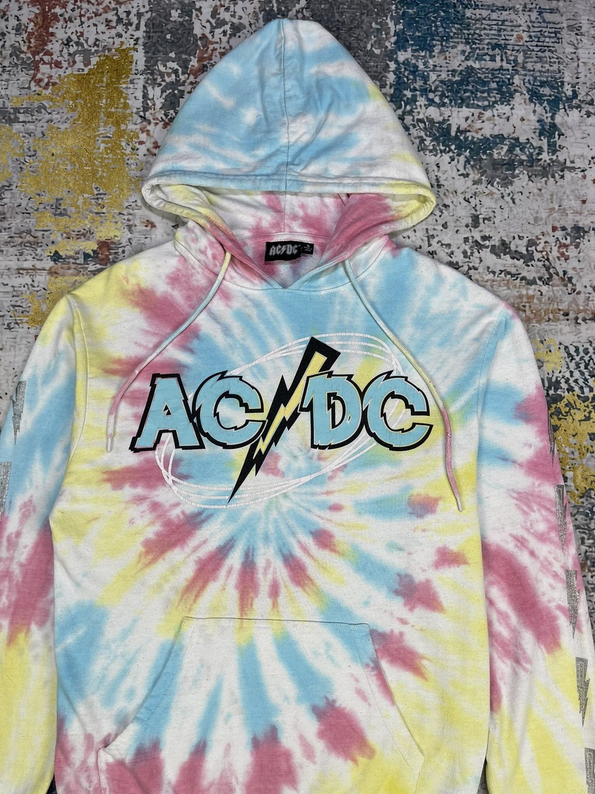 AC/DC AC DC Thunder Sleeve Tie Dye Pull Over hoodies Size US S / EU 44-46 / 1 - 4 Thumbnail