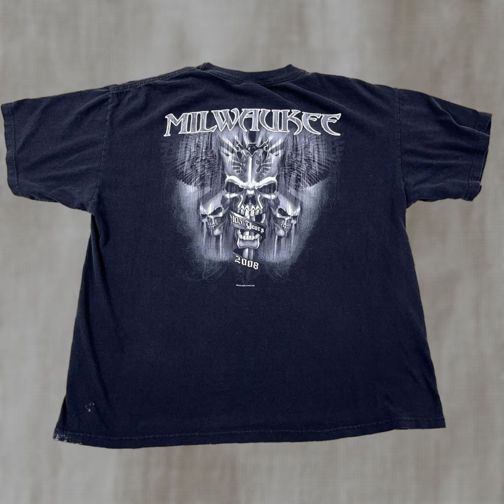 Vintage VINTAGE Tennessee River Shirt Men XL Black Graphic Print 80s Skull Wings Biker Grunge Punk Milwaukee Jazz? Size US XL / EU 56 / 4 - 1 Thumbnail