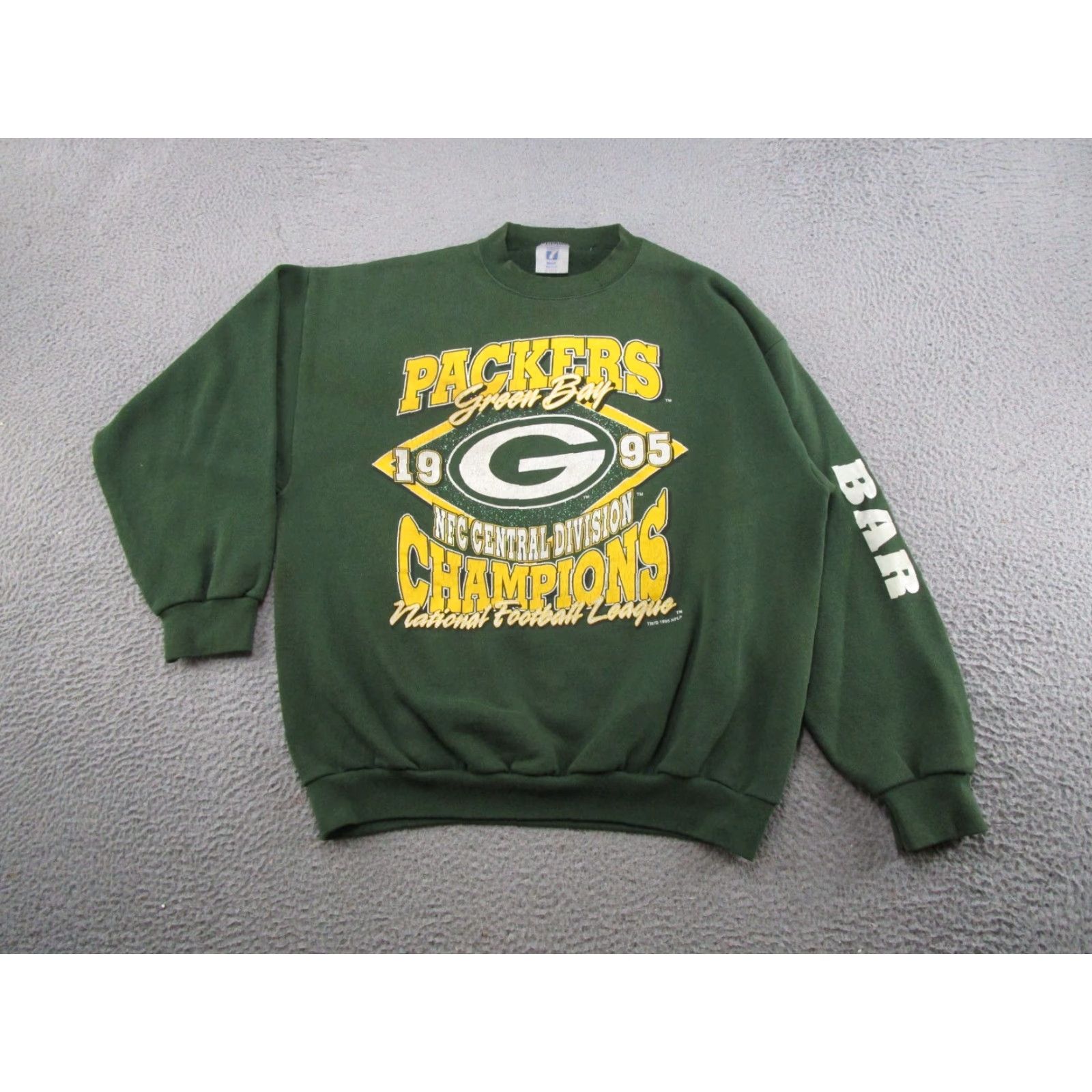 Logo 7 VINTAGE Green Bay Packers NFC Champions Sweatshirt XL Men Crew Neck Pullover Hooded Football All Seasons Defects Read Size US XL / EU 56 / 4 - 2 Thumbnail
