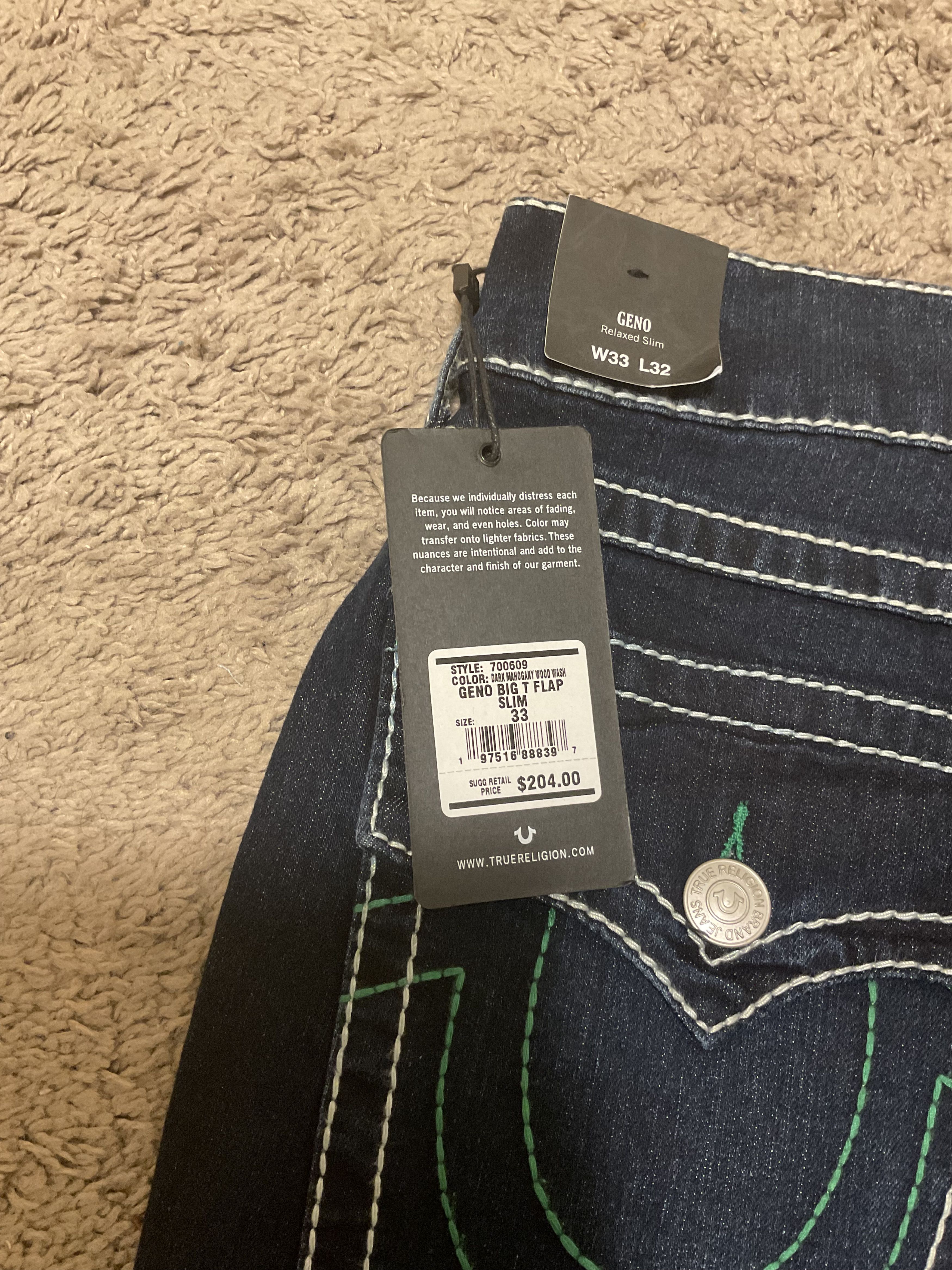 True Religion True Religion Geno Big Flap Slim Size US 33 - 3 Thumbnail