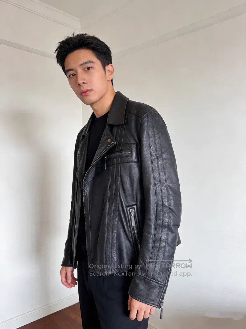 Versace Versace Black leather motorcycle men's leather jacket Size US M / EU 48-50 / 2 - 1 Thumbnail