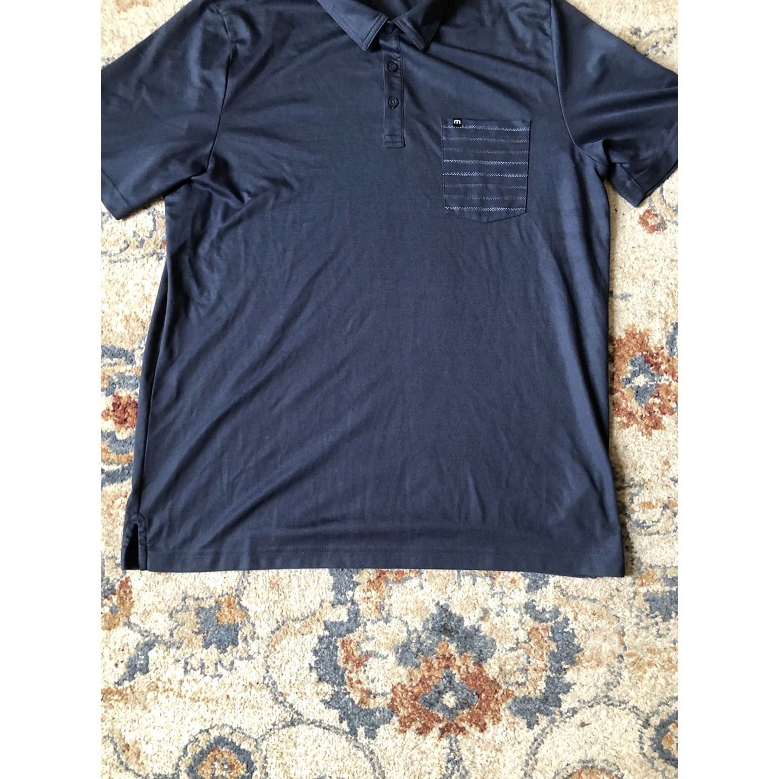 TravisMathew Travis Mathew Polo Shirt Mens Blue Short Sleeve Collared Pullover Regular Fit 2XL Golf Casual Lightweight Size US XXL / EU 58 / 5 - 5 Thumbnail