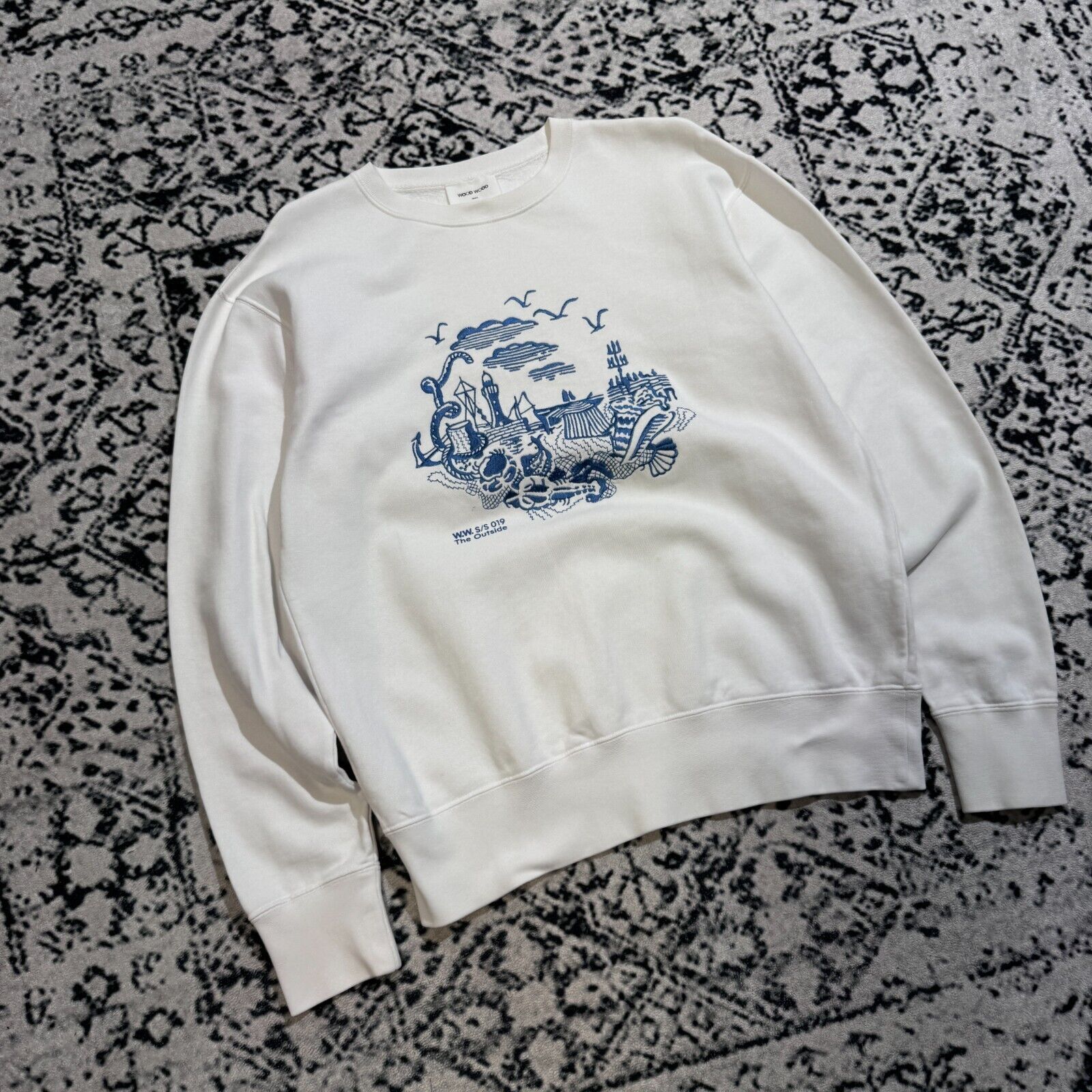 Vintage Vintage Wood White Cotton Crewneck Size S 90s Art Archive Size US S / EU 44-46 / 1 - 3 Thumbnail