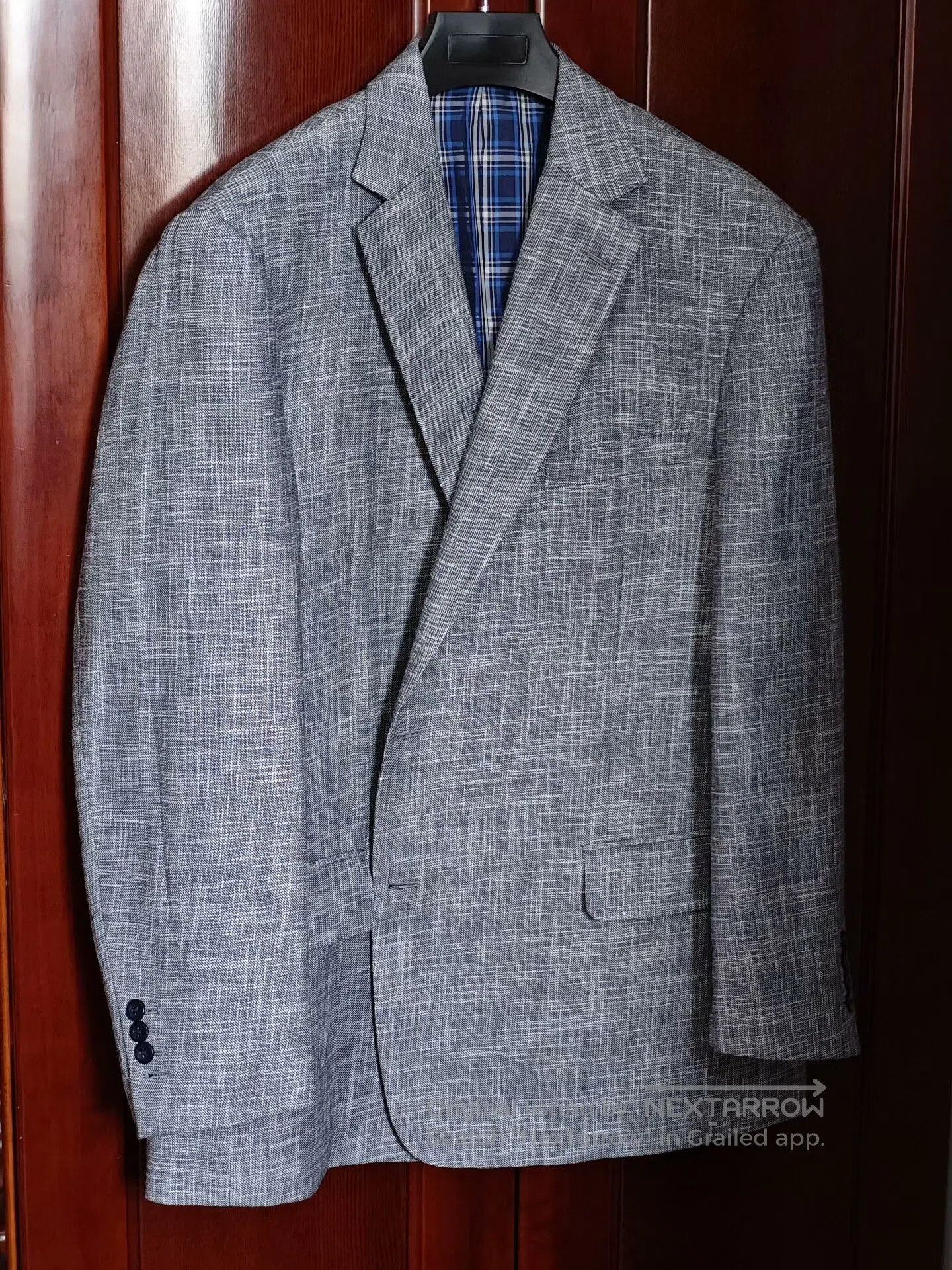 Japanese Brand Custom Gray-Blue Wool Linen Suit. Size US M / EU 48-50 / 2 - 1 Thumbnail