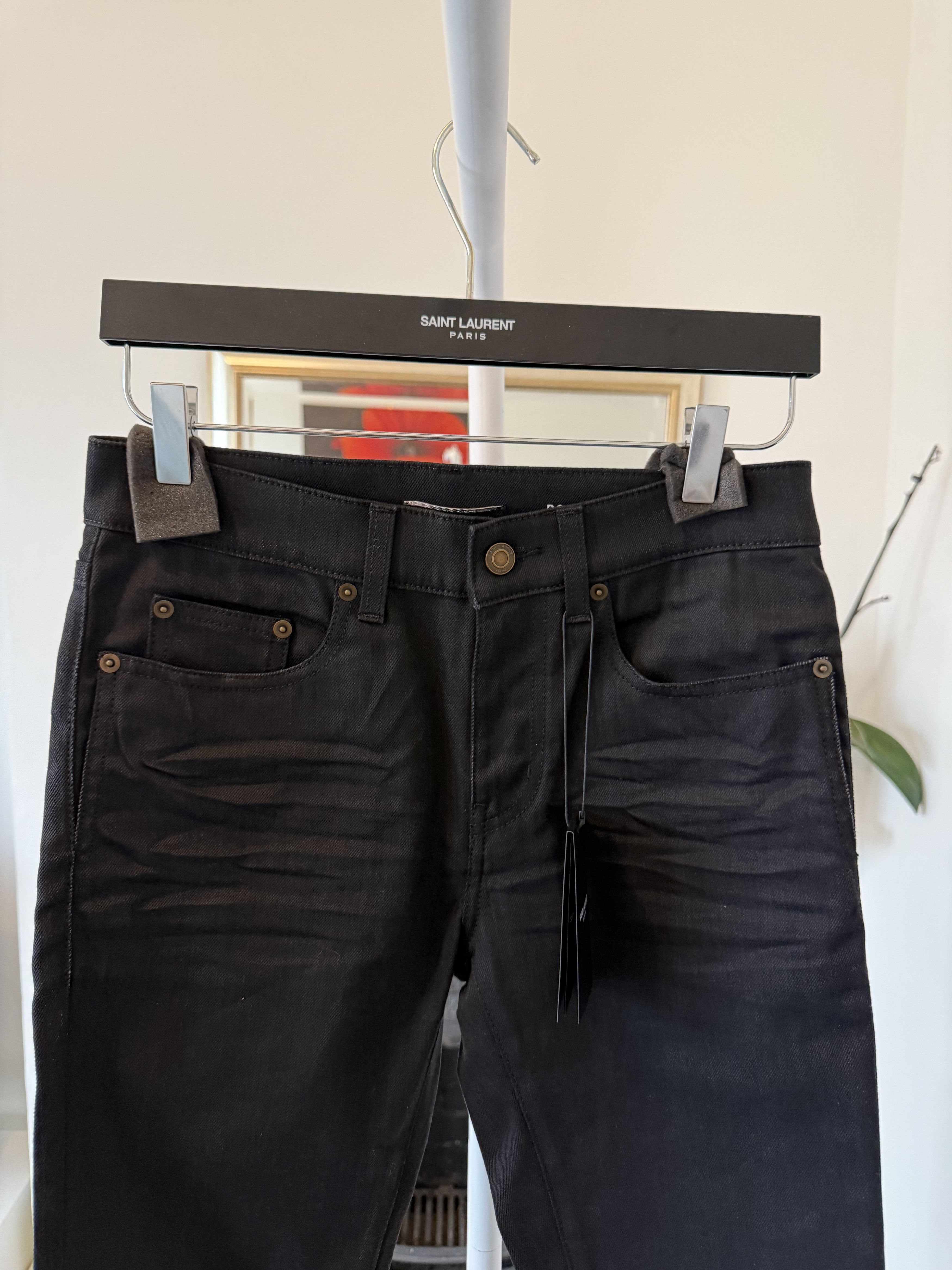 Saint Laurent Paris FW21 Saint Laurent D21 Skinny-Fit Jeans in Used Black Denim Size US 27 - 7 Thumbnail