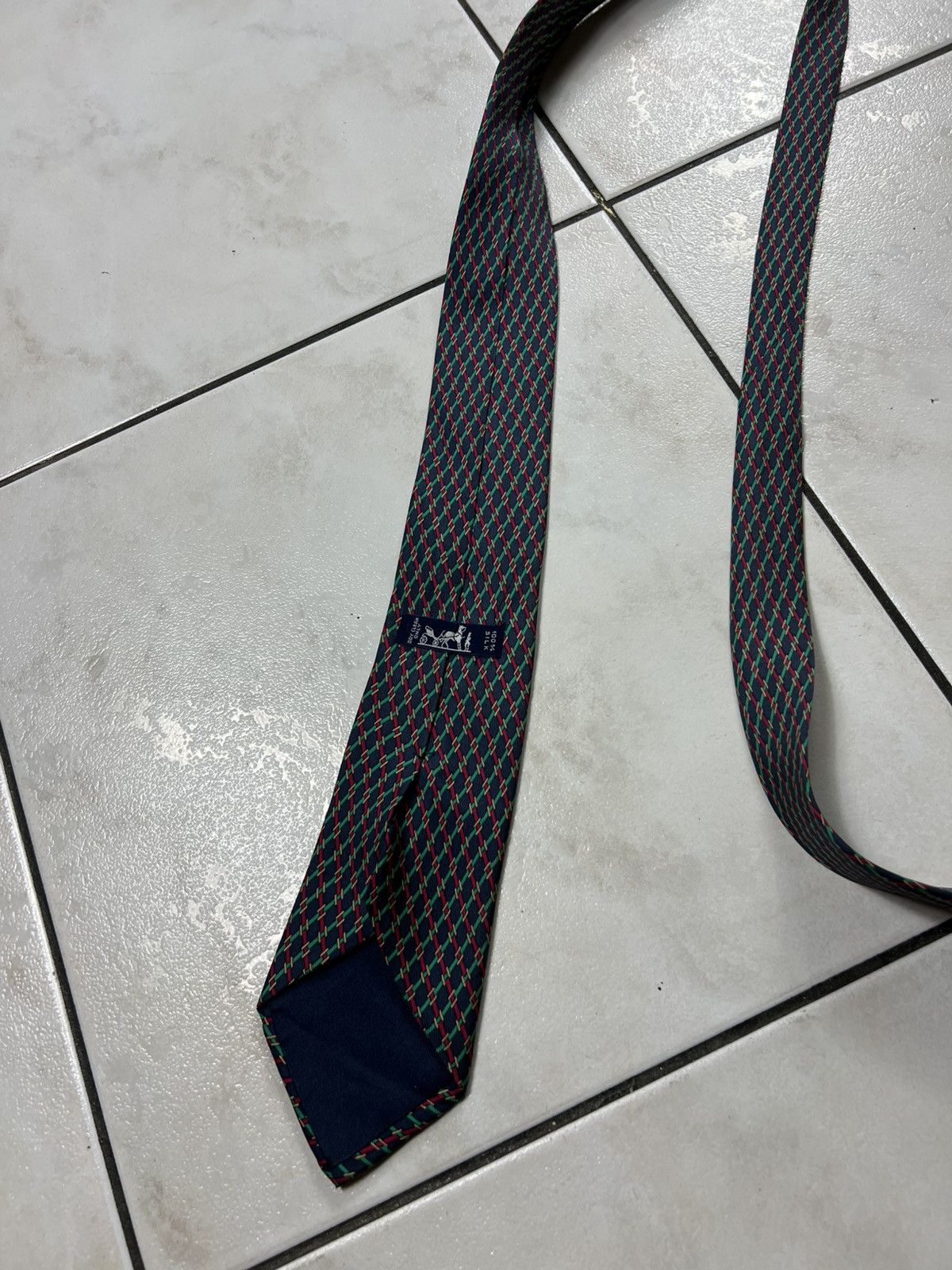 Hermes Vintage Hermes Paris silk tie luxury 7155 FA pattern logo H Size ONE SIZE - 12 Thumbnail