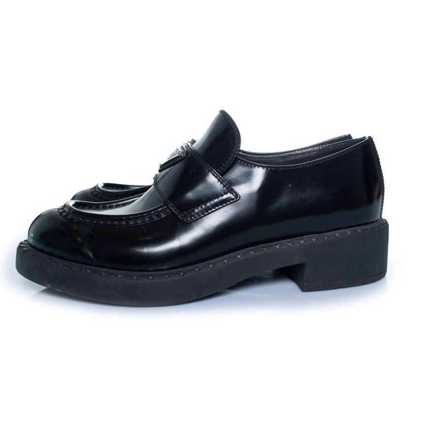 Prada Prada, black high shine leather loafers Size US 9 / IT 39 - 2 Thumbnail