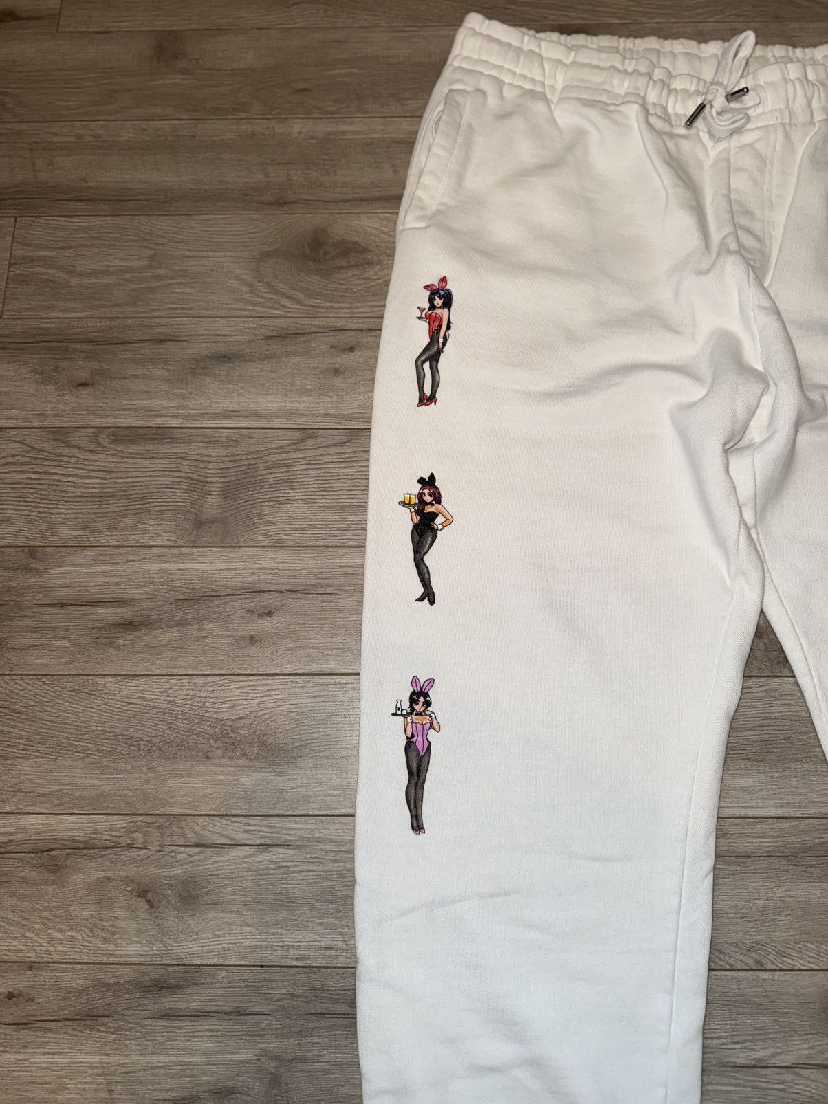 Playboy white playboy drawstring sweatpants Size US 34 / EU 50 - 4 Thumbnail