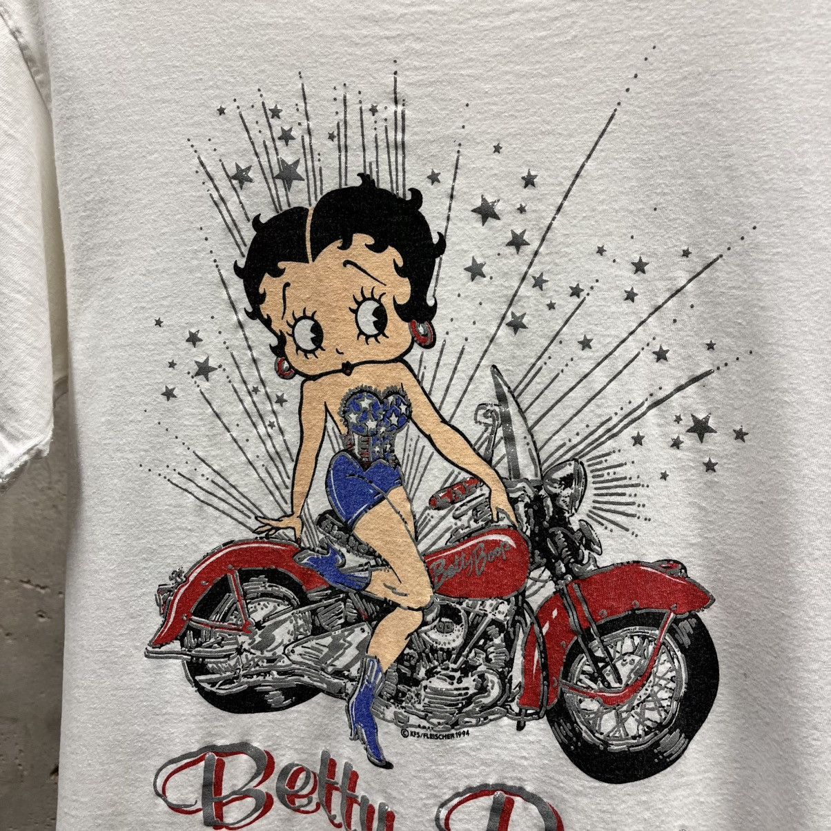 Vintage Vintage 90s 1996 Betty Boop Bike Week Glitter Biker T-Shirts Size US M / EU 48-50 / 2 - 2 Thumbnail
