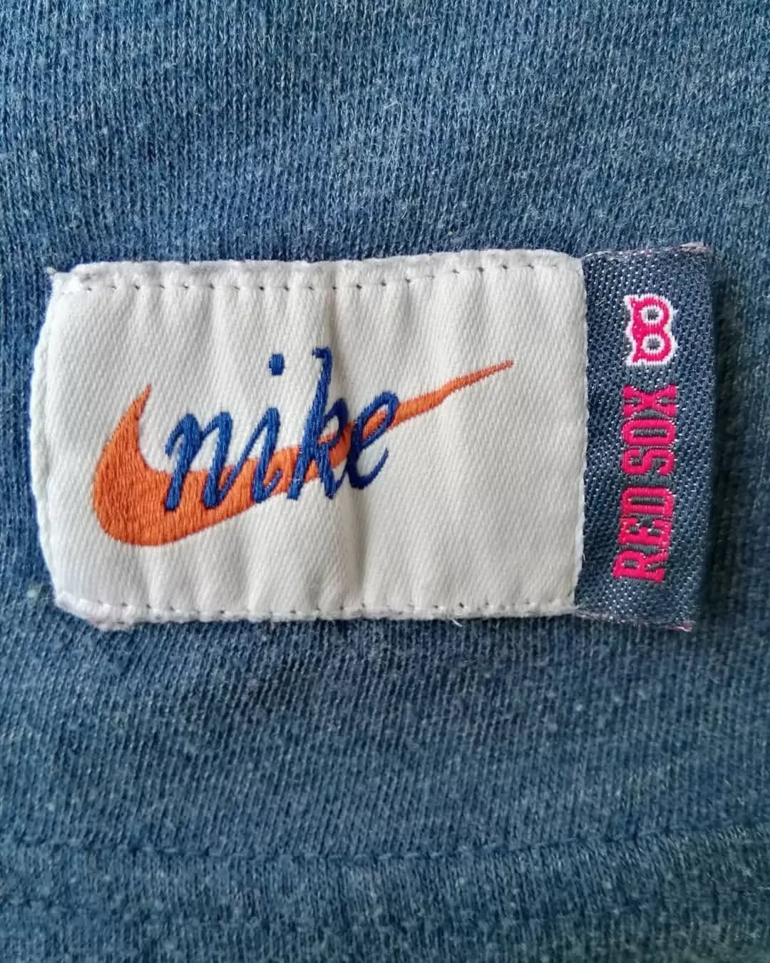 MLB × Nike Nike Boston Spellout Striped Blue and Red V-Neck Woman Tees Size S / US 4 / IT 40 - 4 Thumbnail