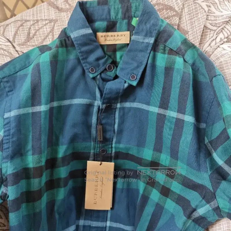 Burberry Burberry Blue Checked Cotton Men's Shirt. Size US S / EU 44-46 / 1 - 3 Thumbnail