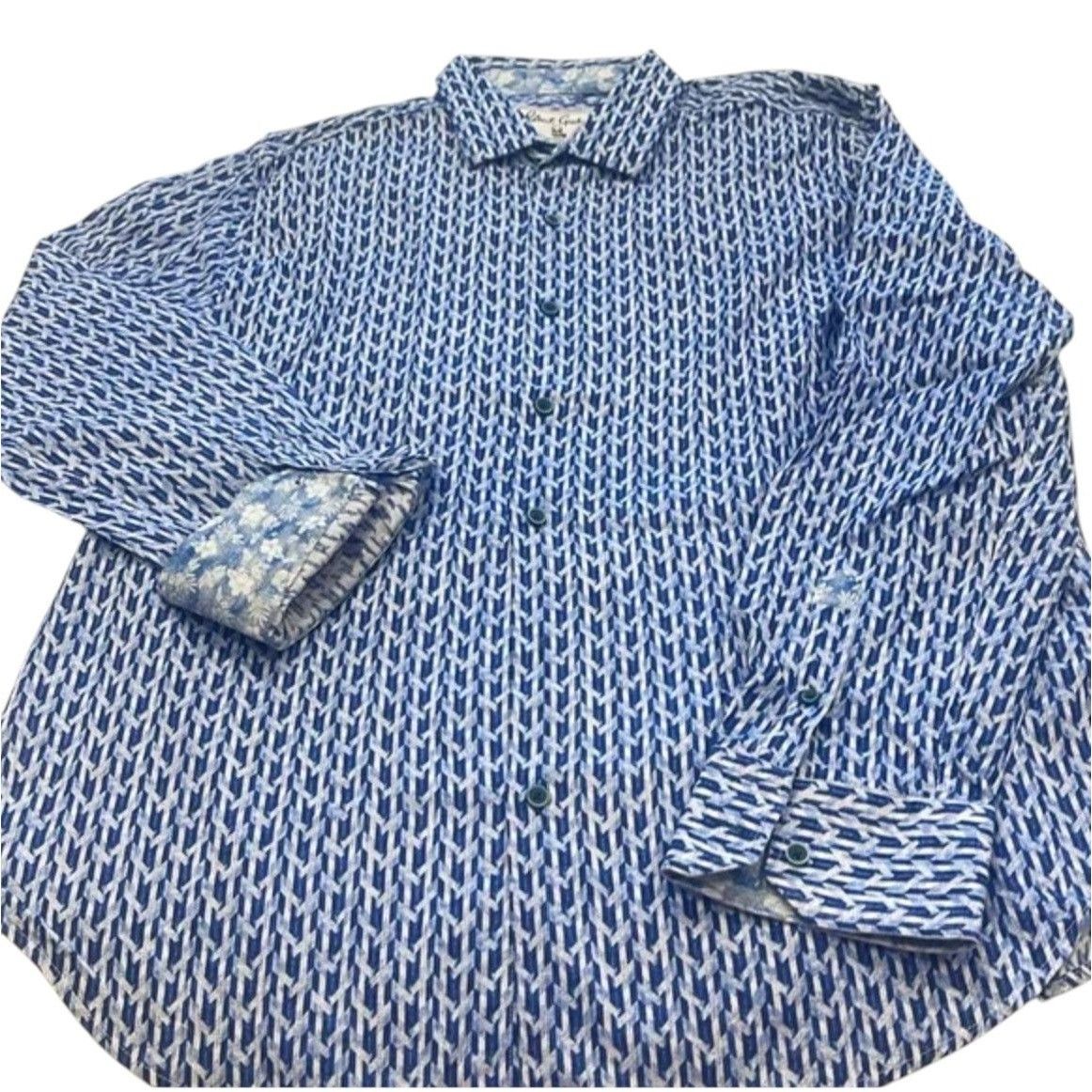 Robert Graham Robert Graham Tulsa Geo Blue White Long Sleeve Button Down S Size US S / EU 44-46 / 1 - 12 Thumbnail