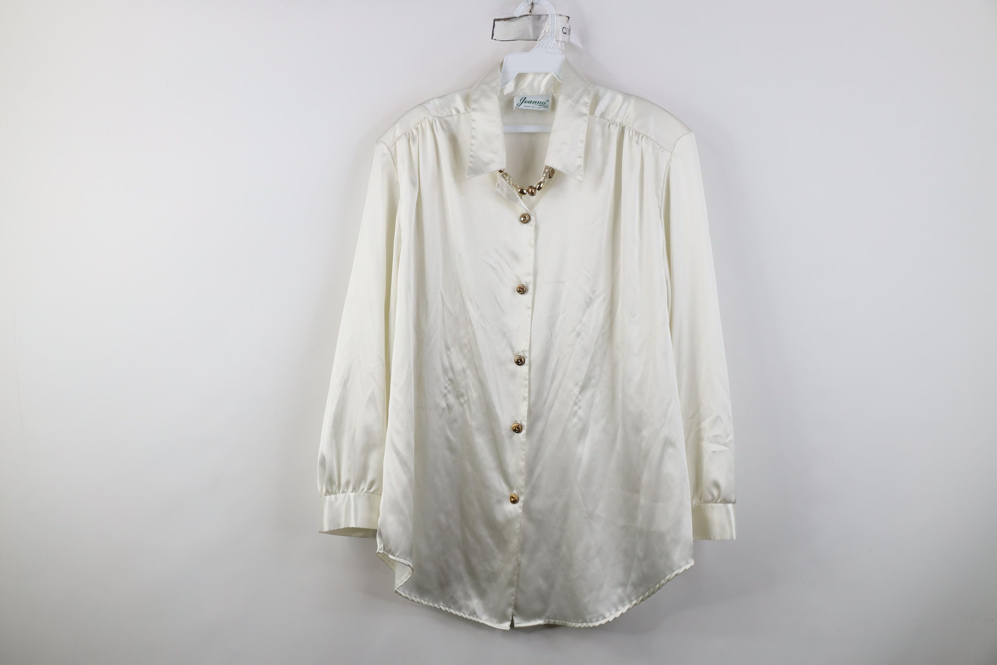 Vintage Vintage 90s Streetwear Necklace Collared Button Shirt USA Size L / US 10 / IT 46 - 1 Thumbnail