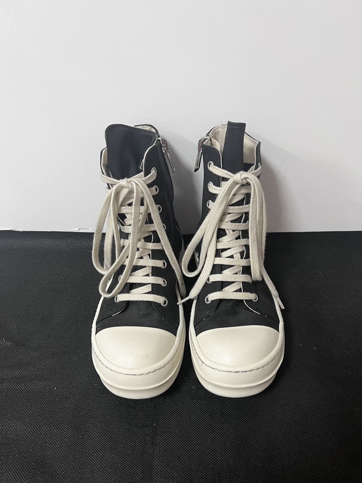 Rick Owens Drkshdw Rick owens drkshdw waxed ramones high top sneakers sz35 Size US 5 / IT 35 - 3 Thumbnail