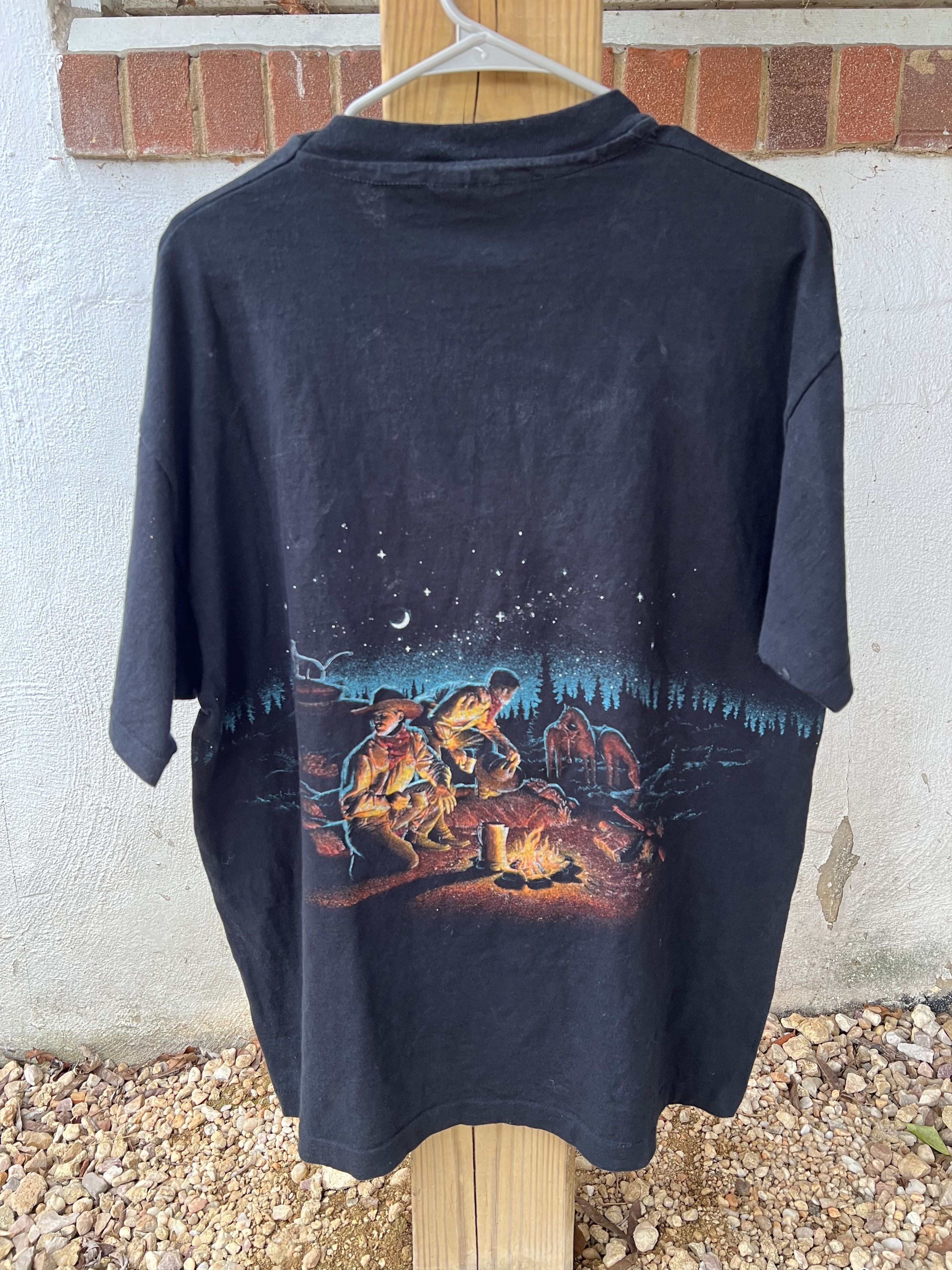 Vintage 90s Cowboy Western Tee Campfire Scenic San Antonio Spurs Size US XL / EU 56 / 4 - 4 Thumbnail