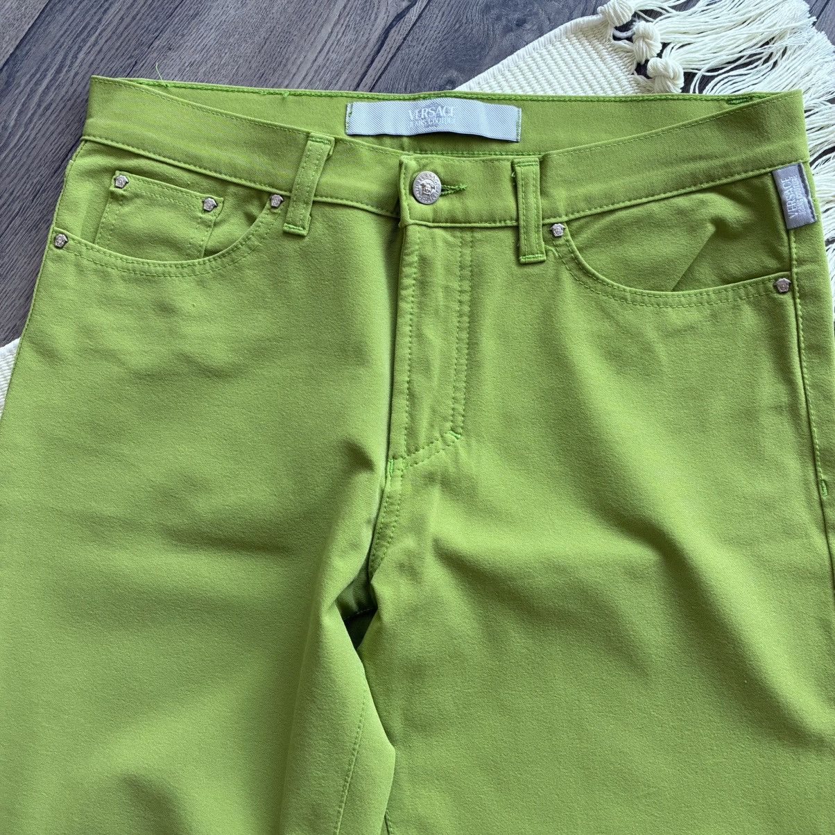 Versace Jeans Couture Versace Jeans Couture Women’s Lime Green Nylon Flared Pants Size 30" / US 8 / IT 44 - 2 Thumbnail